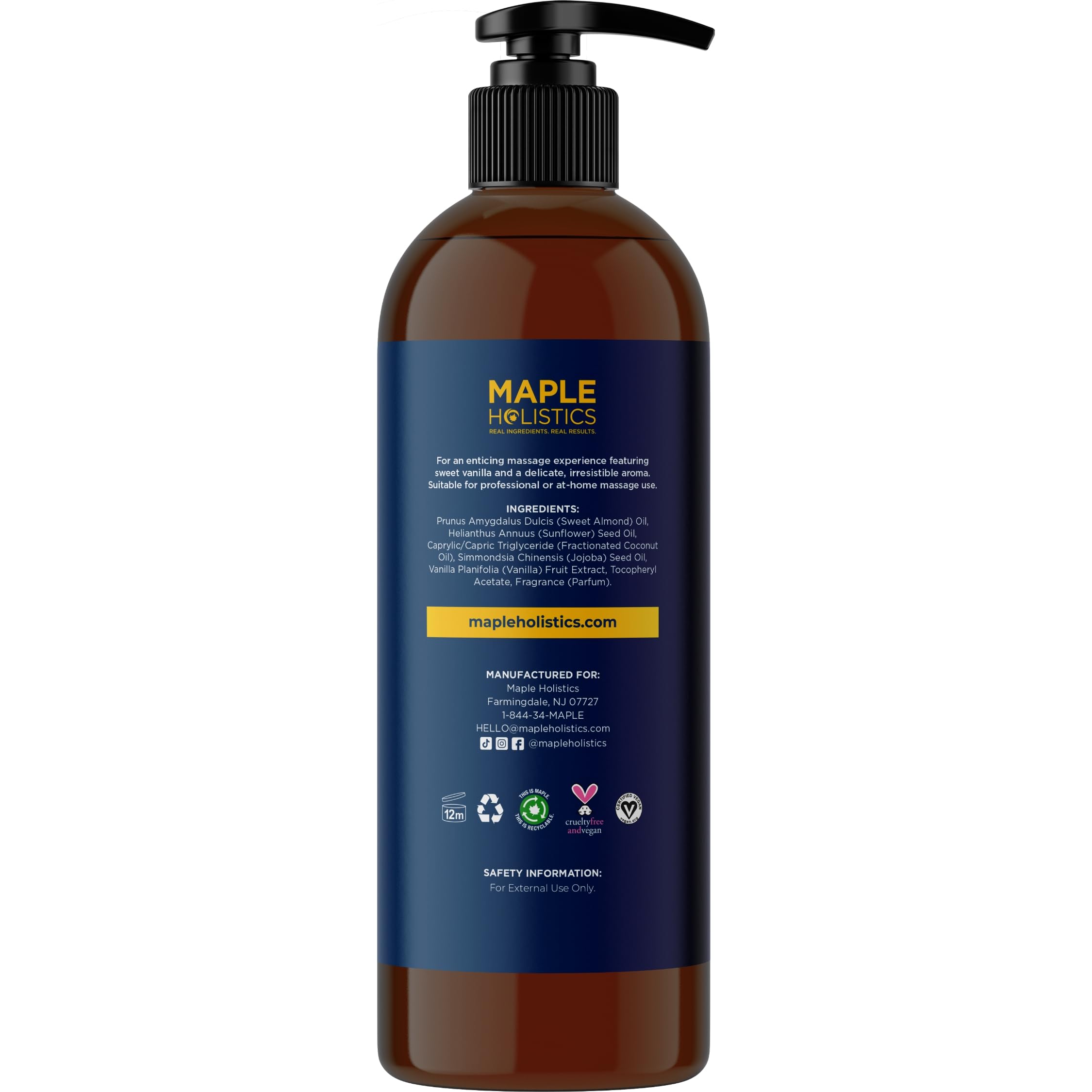 Foto 6 | Aceite De Masaje Maple Holistics Luxurious Vanilla Para Parejas - Venta Internacional.