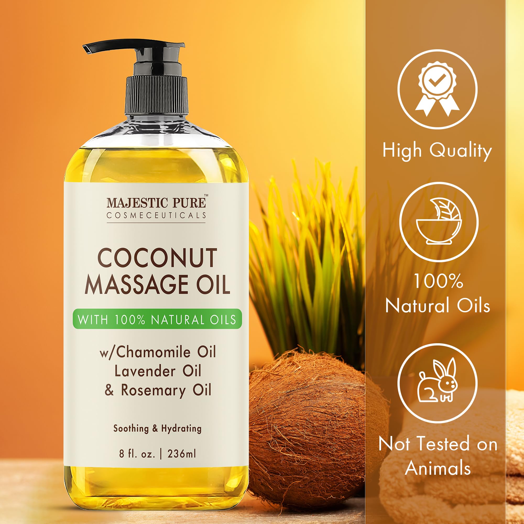 Foto 5 | Aceite De Masaje Majestic Pure Coconut Refreshing 240 Ml - Venta Internacional.