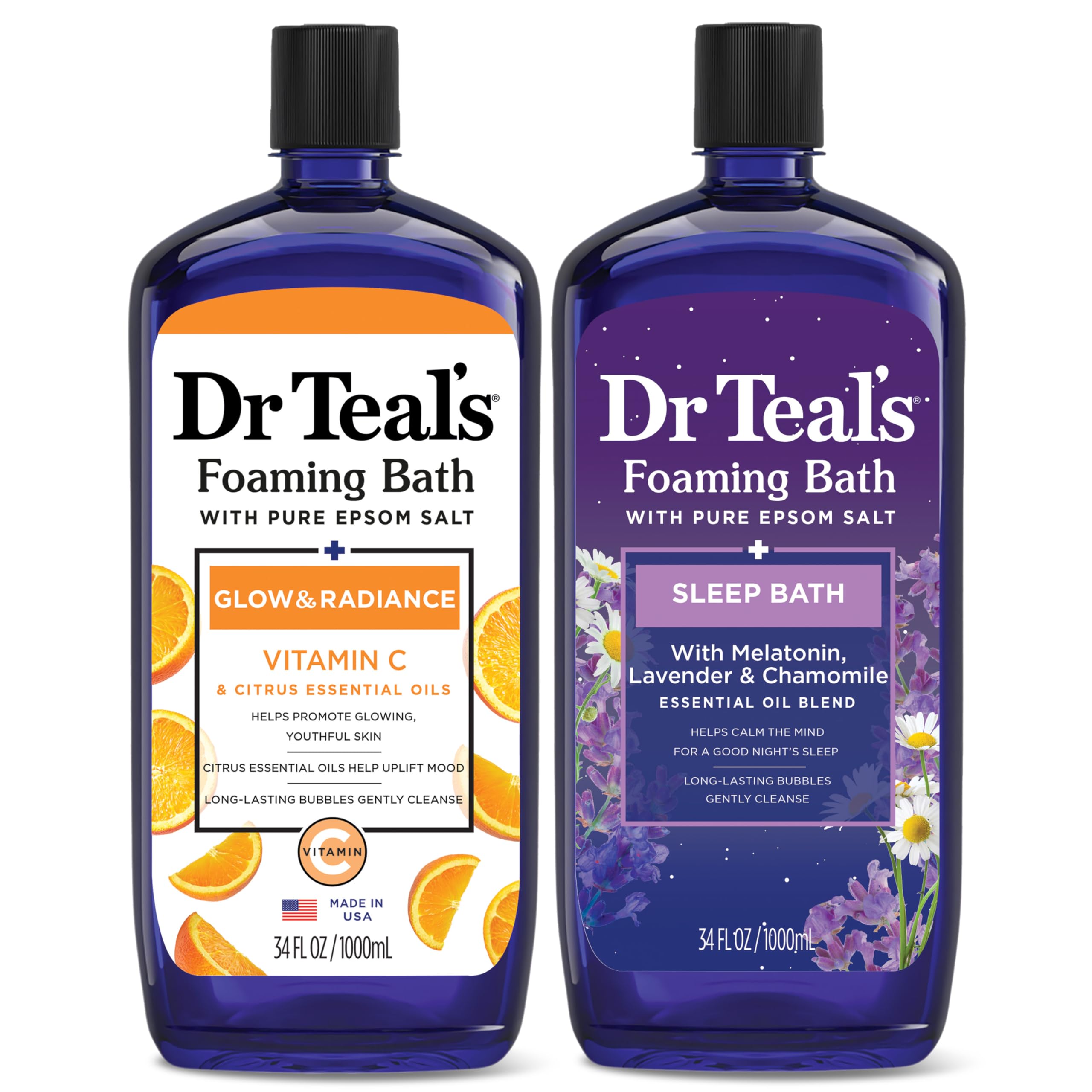Foto 1 | Baño Espumoso Dr. Teal's Con Sal Pura De Epsom Y Vitamina C 1lx2 - Venta Internacional.