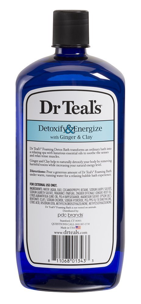 Foto 3 | Set De Regalo De Baño Espumoso Dr. Teal's Ginger & Clay  1 Litro (paquete De 2) - Venta Internacional.