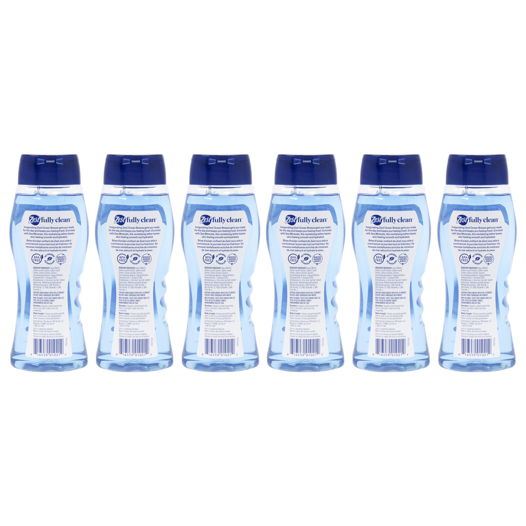Foto 3 pulgar | Gel De Baño Zest Ocean Breeze Con Aroma  Paquete De 6 - Venta Internacional.