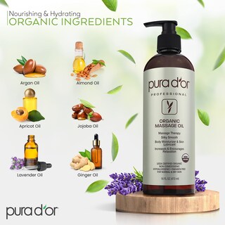 Foto 2 | Aceite De Terapia De Masaje Pura D'or Organic 473 Ml Con Almendra Y Albaricoque - Venta Internacional.
