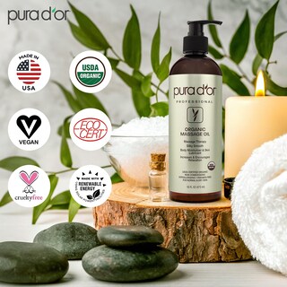 Foto 4 | Aceite De Terapia De Masaje Pura D'or Organic 473 Ml Con Almendra Y Albaricoque - Venta Internacional.