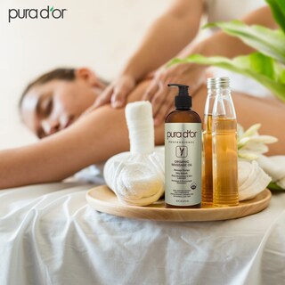 Foto 5 | Aceite De Terapia De Masaje Pura D'or Organic 473 Ml Con Almendra Y Albaricoque - Venta Internacional.
