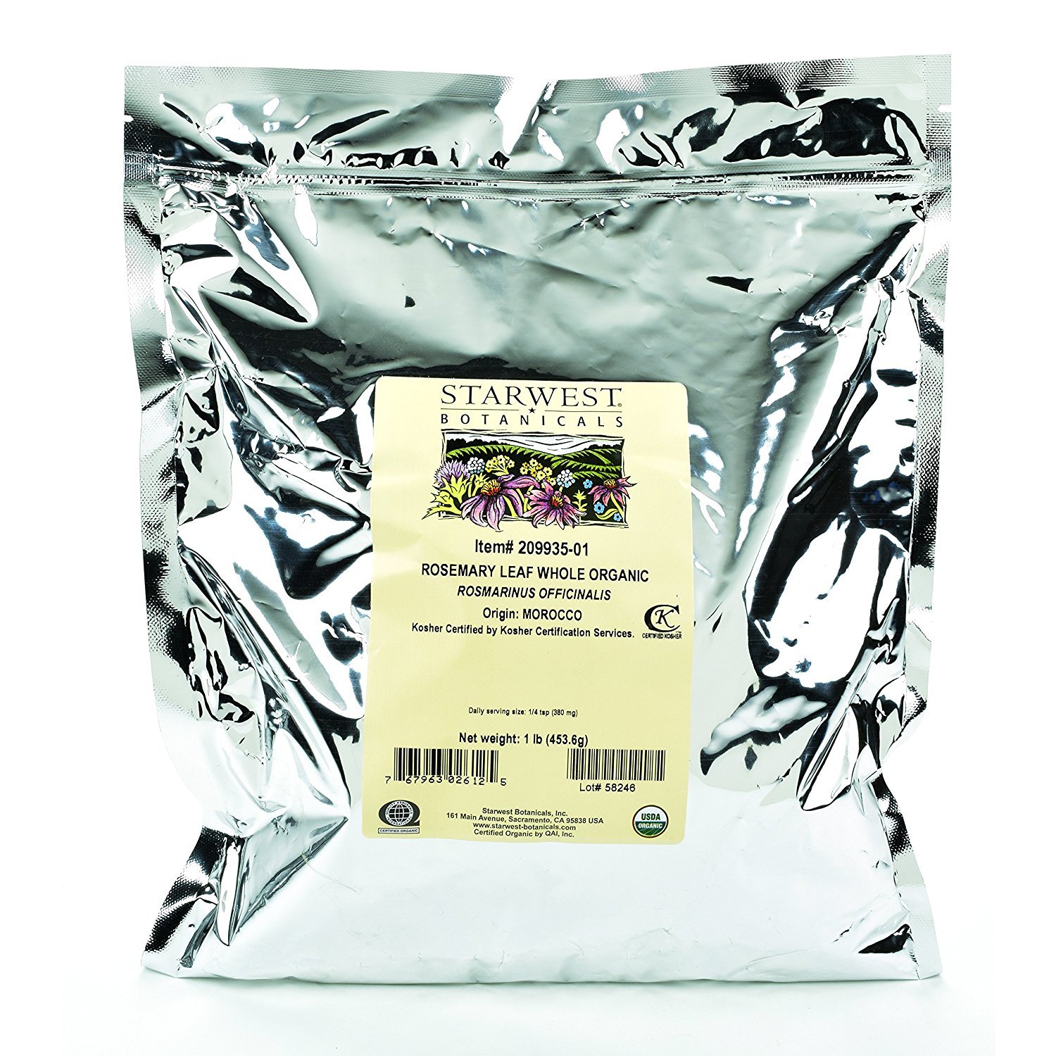 Foto 1 | Hoja Orgánica De Romero Integral Starwest Botanicals  Bolsa De 454 G - Venta Internacional.