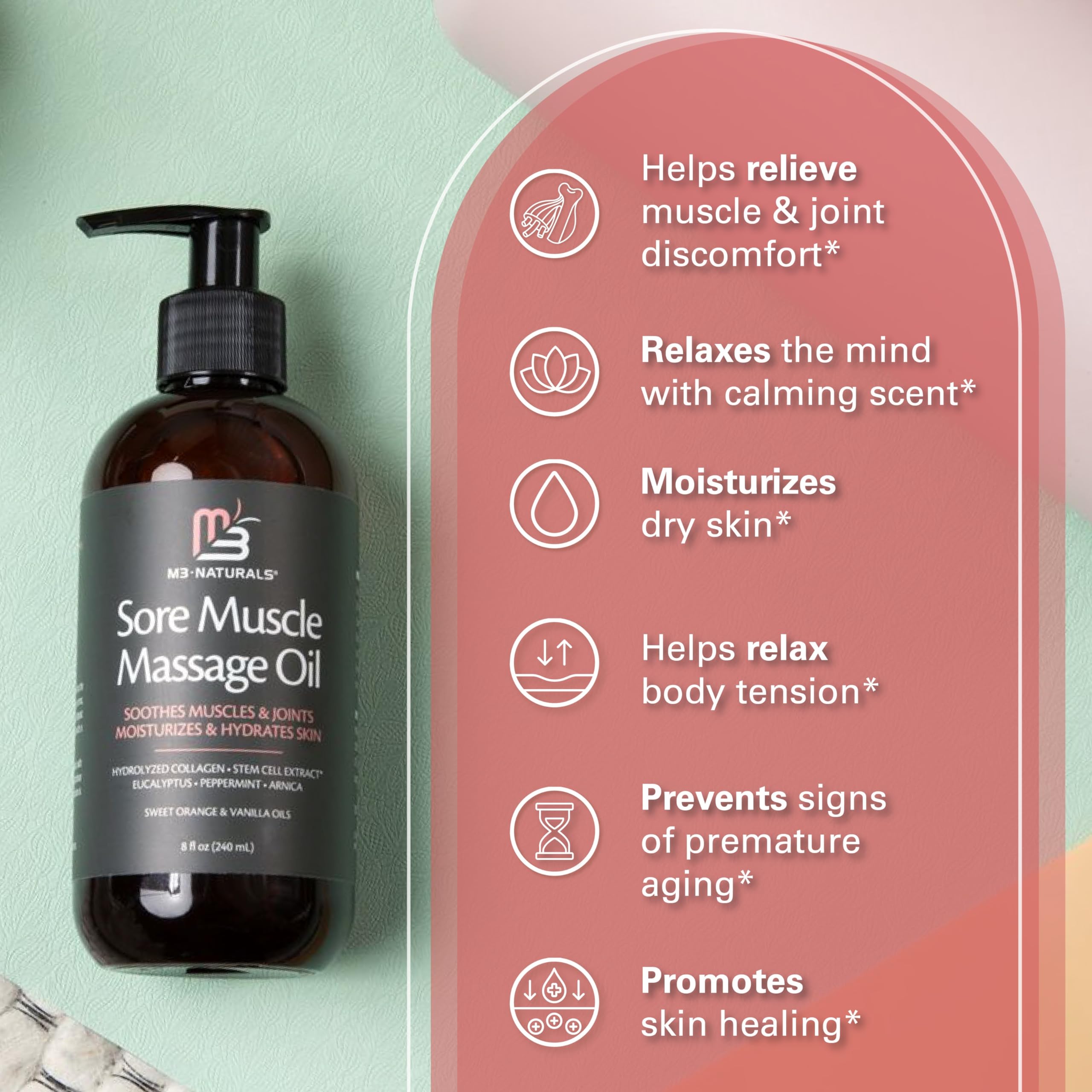 Foto 7 | Aceite De Masaje M3 Naturals Arnica Anticelulítico Para Dolor Muscular - Venta Internacional.