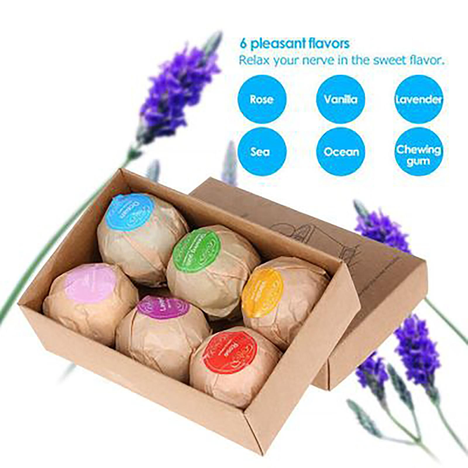 Foto 5 pulgar | Bombas De Baño Huoguo  Sal Marina Natural  Lavanda  Con Caja De Regalo  6 Unidades - Venta Internacional.