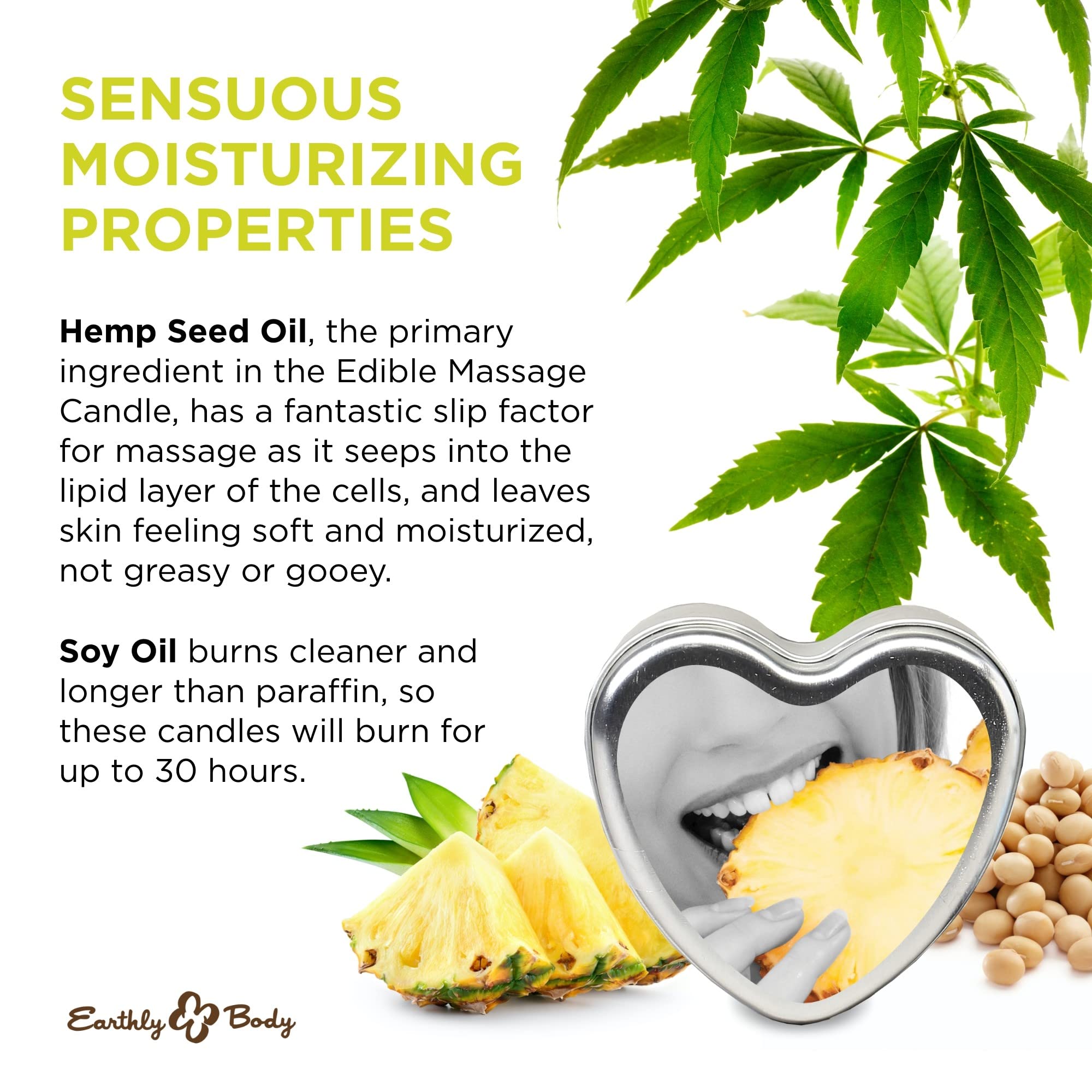 Foto 3 pulgar | Vela De Masaje Earthly Body Pineapple 120 Ml 3 En 1 Vegana - Venta Internacional.