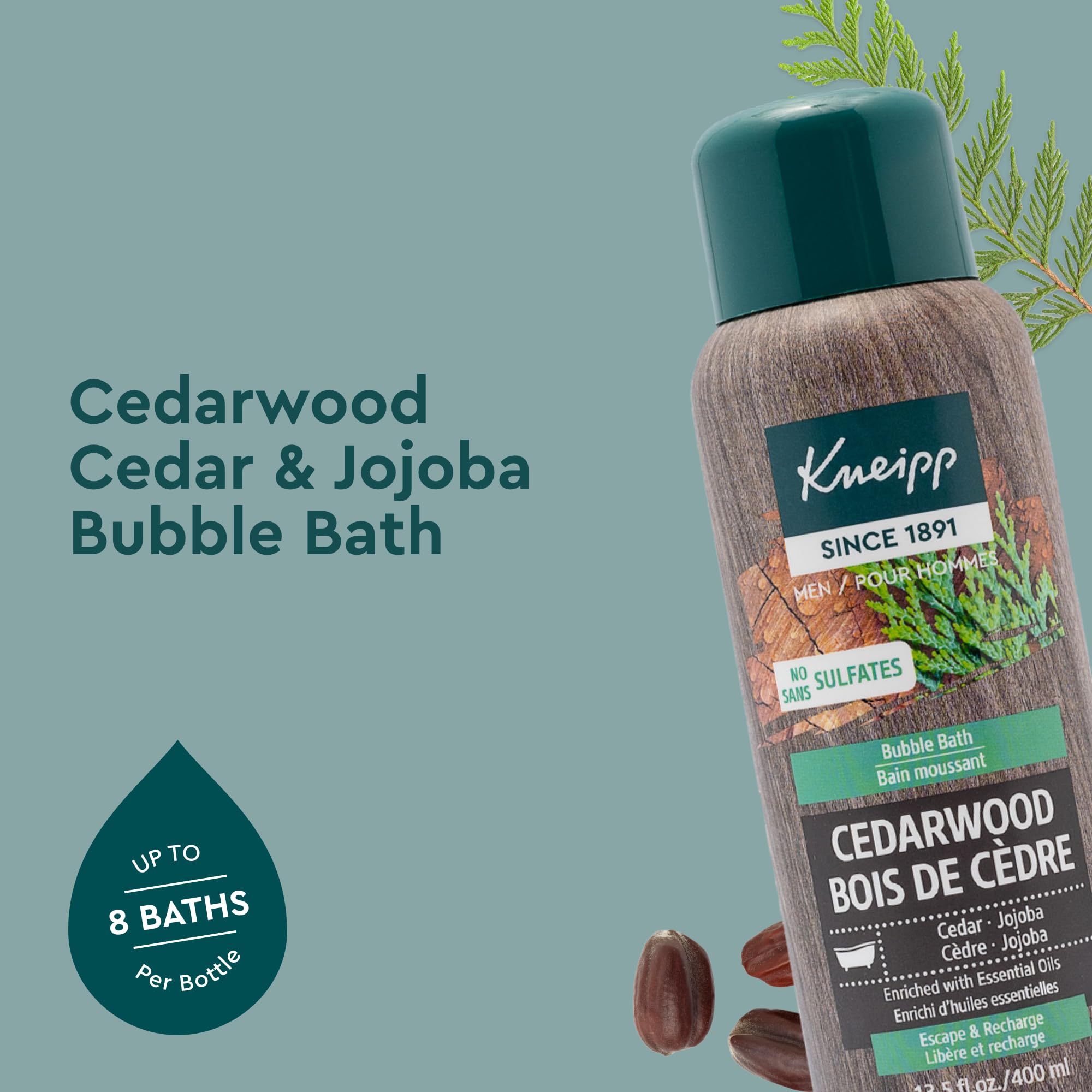 Foto 3 pulgar | Baño De Burbujas Kneipp  Aromaterapia De Madera De Cedro  400 Ml  Vegano Para Hombres - Venta Internacional.