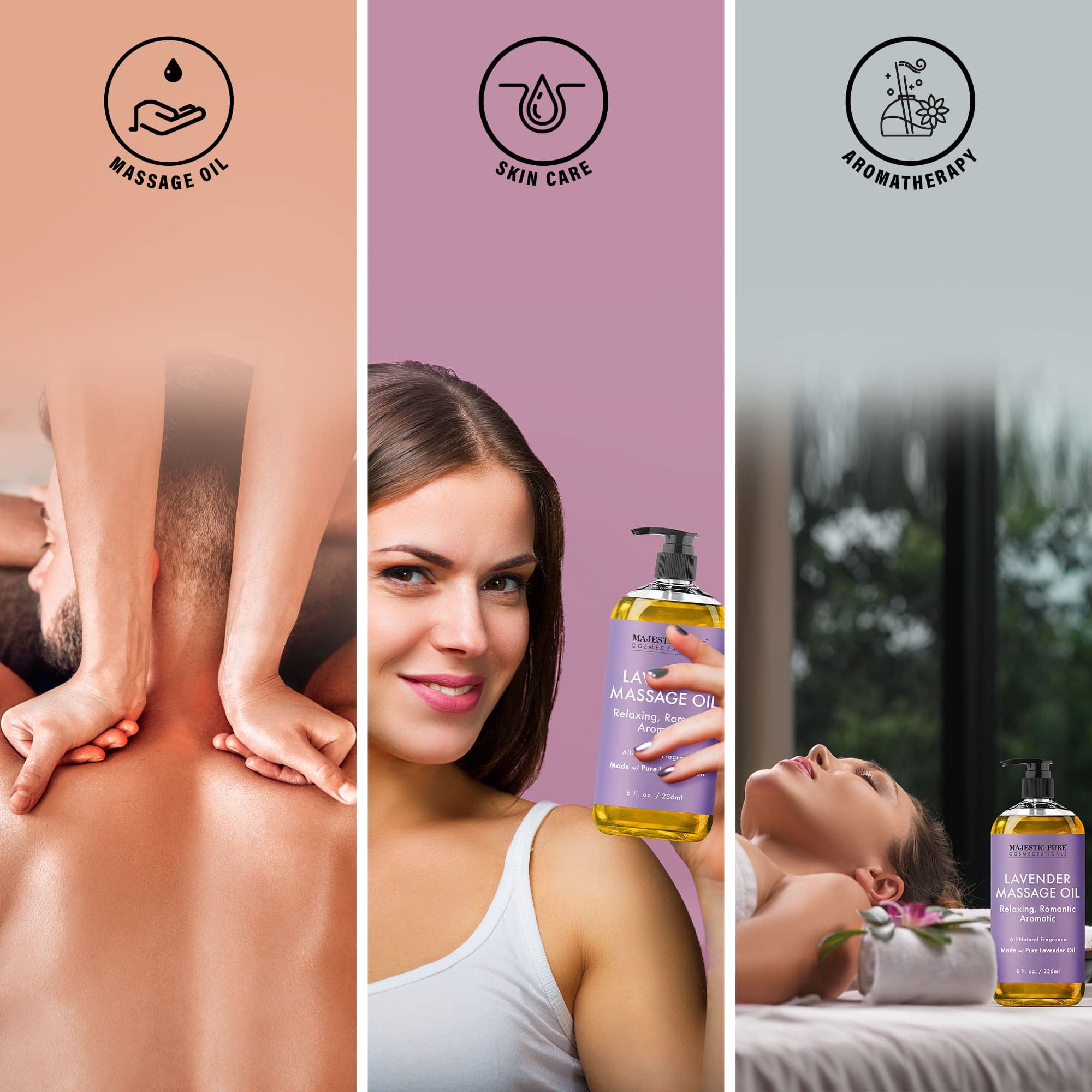 Foto 6 pulgar | Aceite De Masaje Majestic Pure Lavender Para Terapia De Masaje 240 Ml - Venta Internacional.