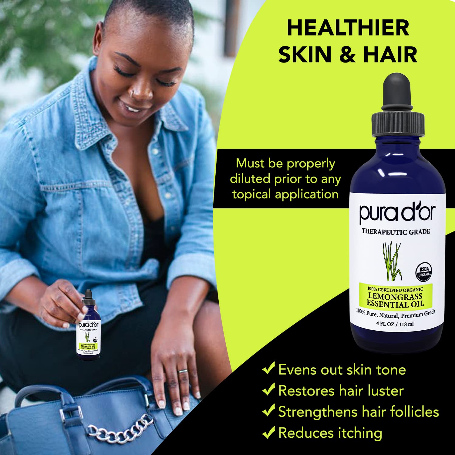 Foto 4 pulgar | Aceite Esencial Pura D'or Organic Lemongrass 120 Ml Terapéutico - Venta Internacional.