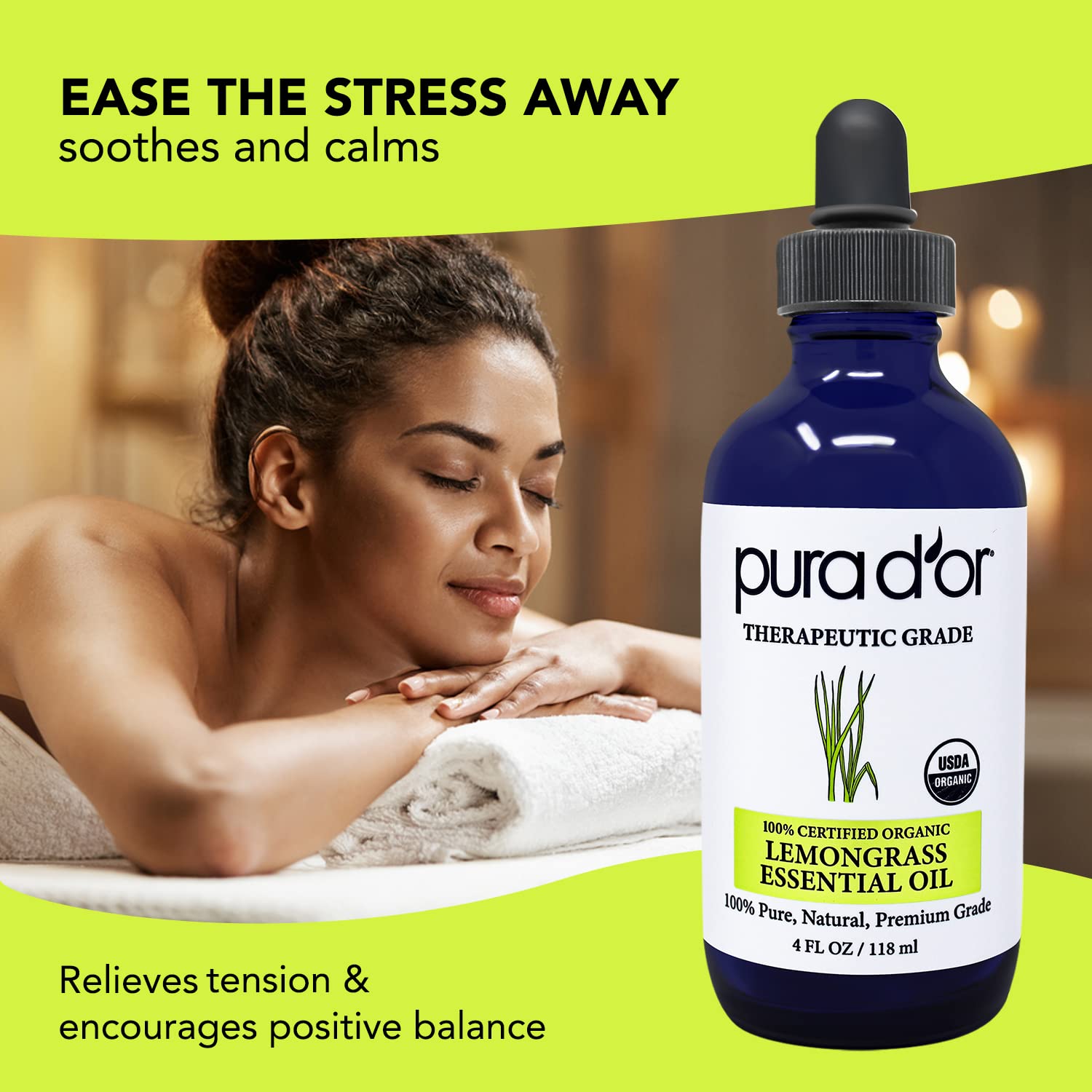 Foto 5 pulgar | Aceite Esencial Pura D'or Organic Lemongrass 120 Ml Terapéutico - Venta Internacional.