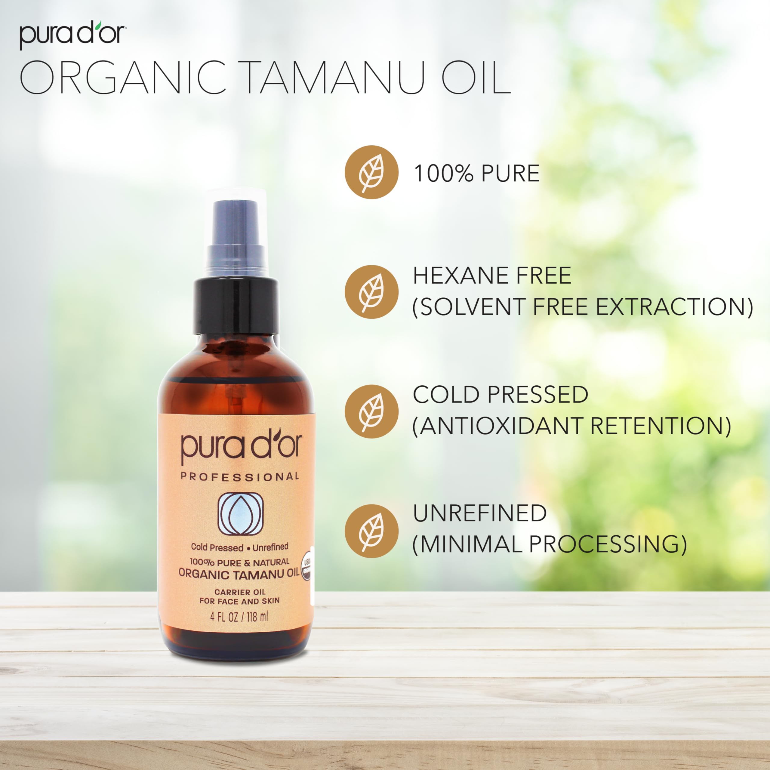 Foto 4 pulgar | Aceite De Tamanu Pura D'or  120 Ml  Orgánico  100% Puro  Prensado En Frío - Venta Internacional.