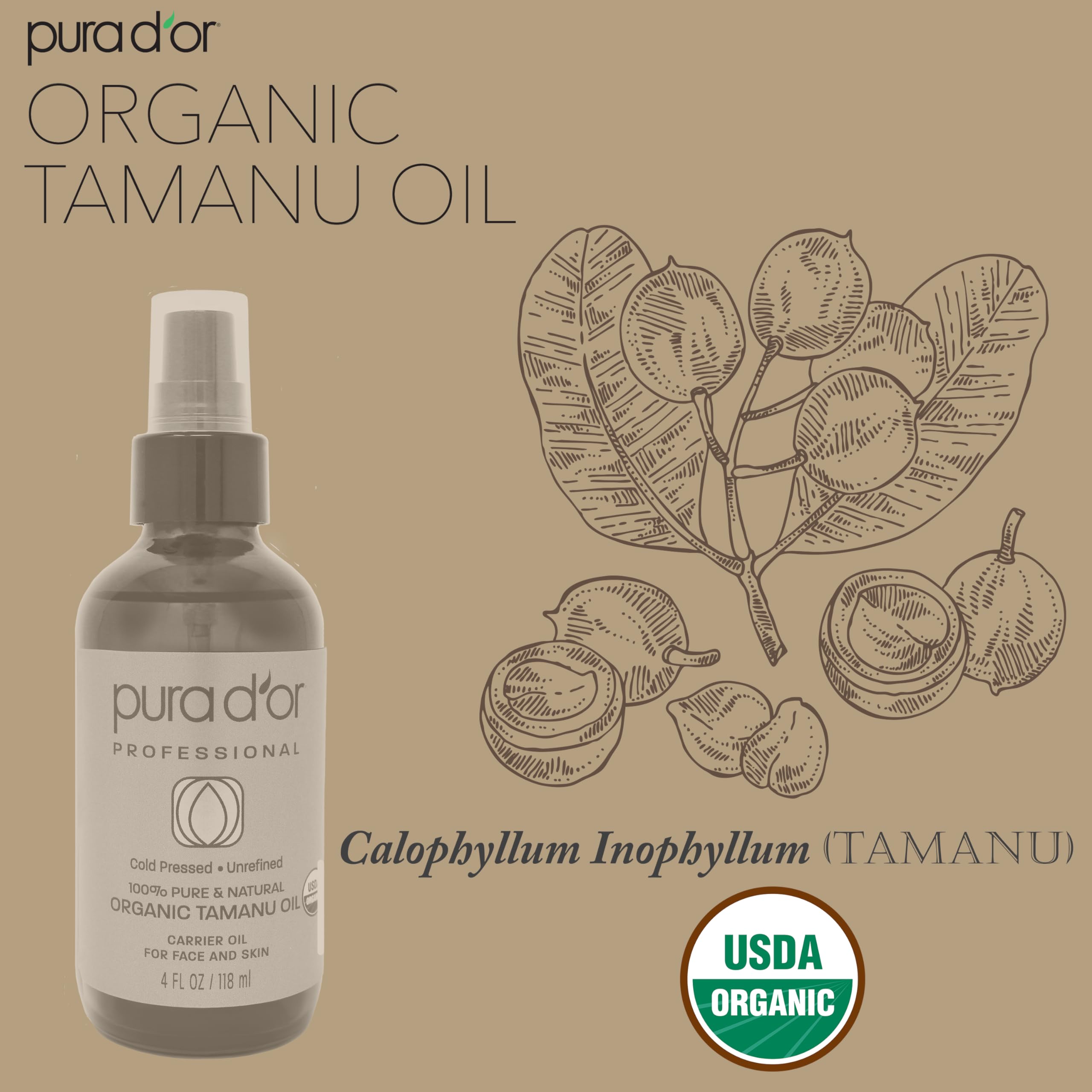 Foto 5 pulgar | Aceite De Tamanu Pura D'or  120 Ml  Orgánico  100% Puro  Prensado En Frío - Venta Internacional.