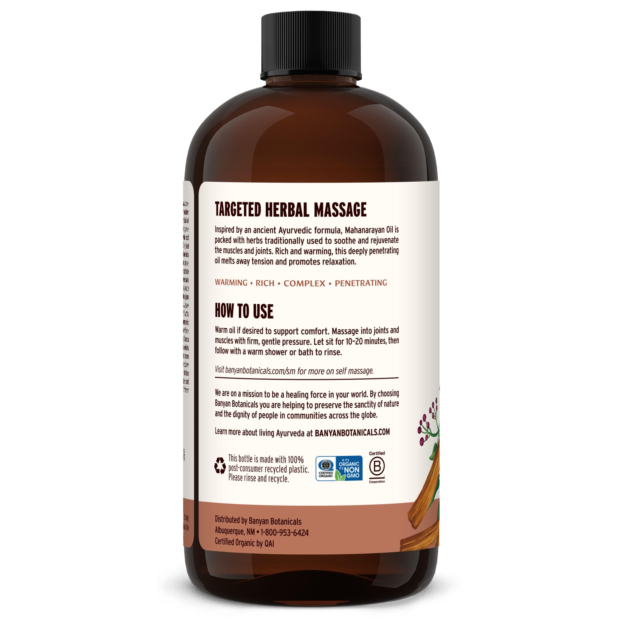 Foto 8 pulgar | Aceite De Masaje Banyan Botanicals Mahanarayan 99% Orgánico 720 Ml - Venta Internacional.