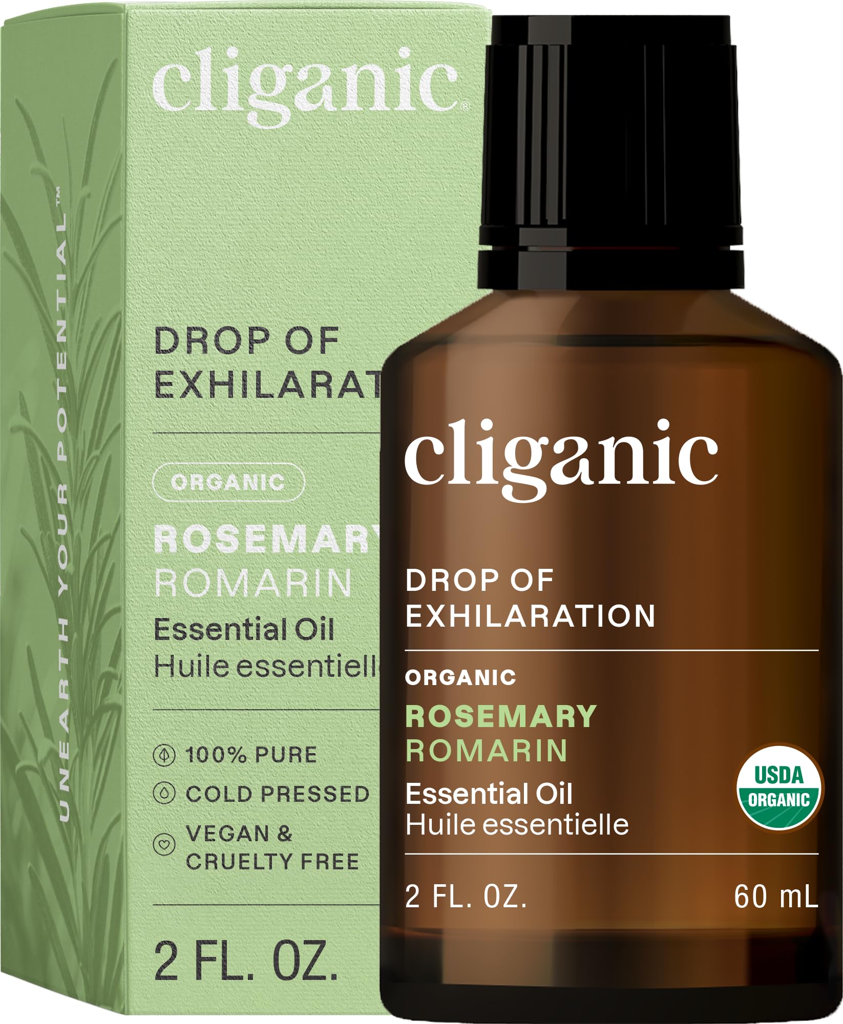 Foto 2 pulgar | Aceite Esencial Cliganic Organic De Romero  60 Ml  100% Puro - Venta Internacional.