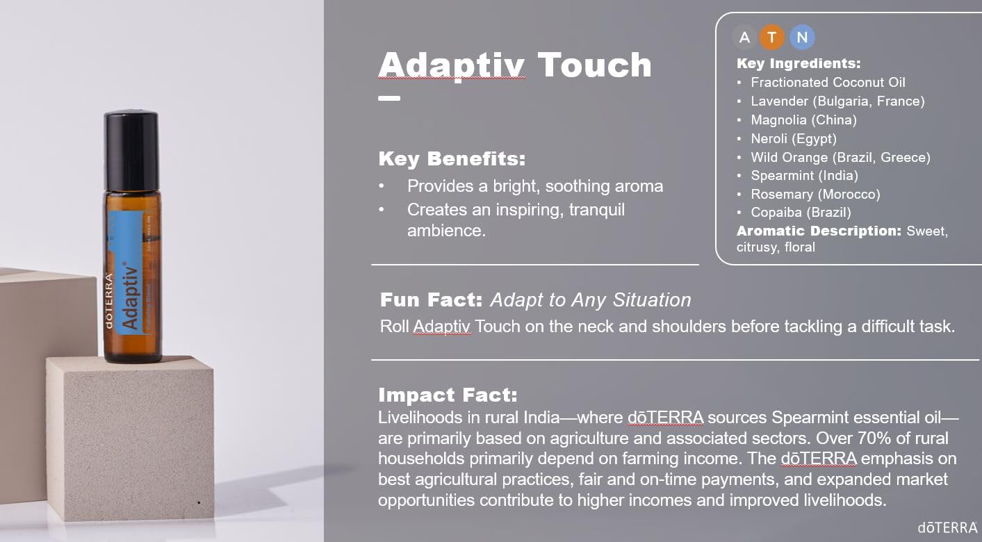 Foto 4 pulgar | Mezcla Calmante Táctil Doterra Adaptiv™ De 10 Ml - Venta Internacional.