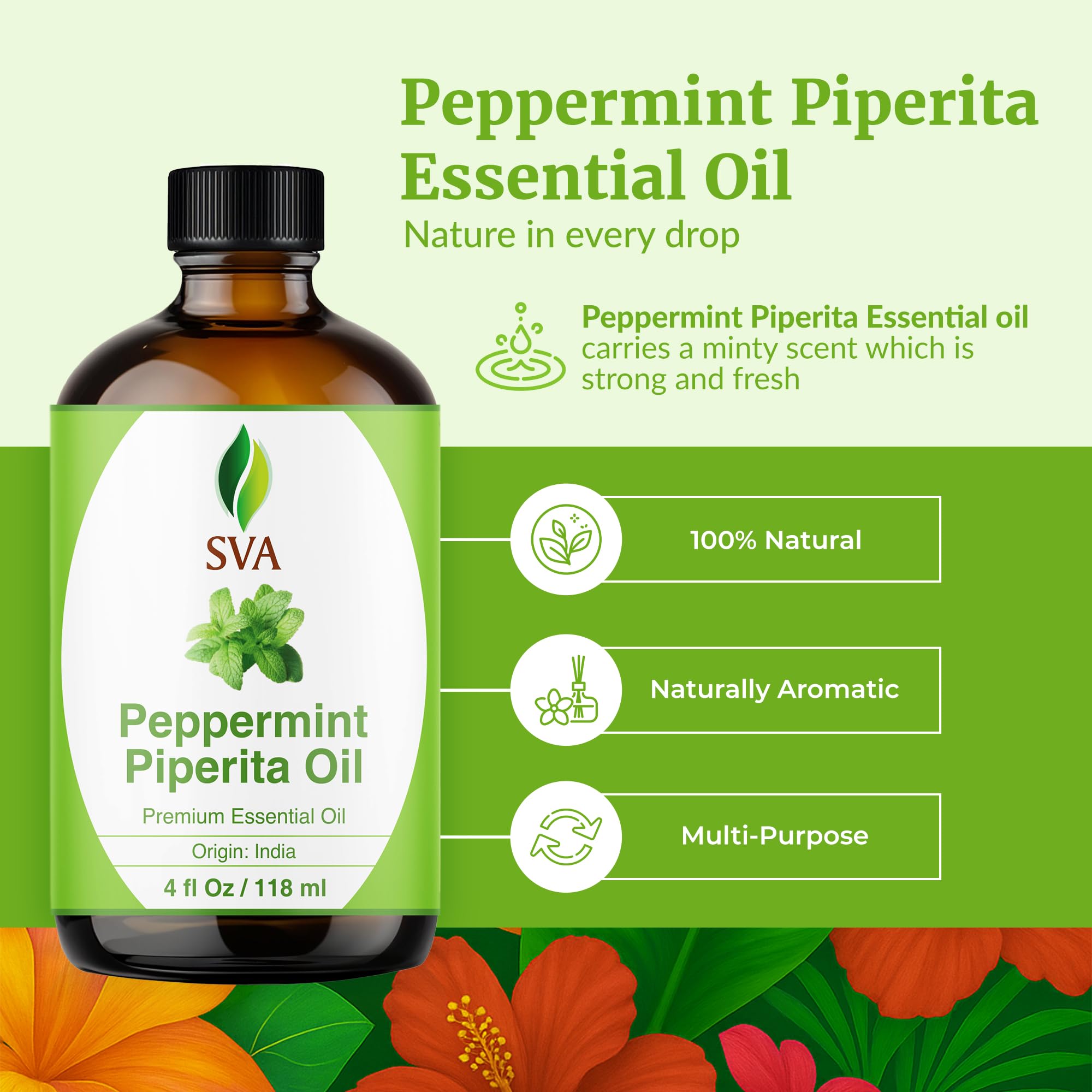 Foto 3 pulgar | Aceite Esencial Sva Piperita De Menta  120 Ml  100% Natural - Venta Internacional.
