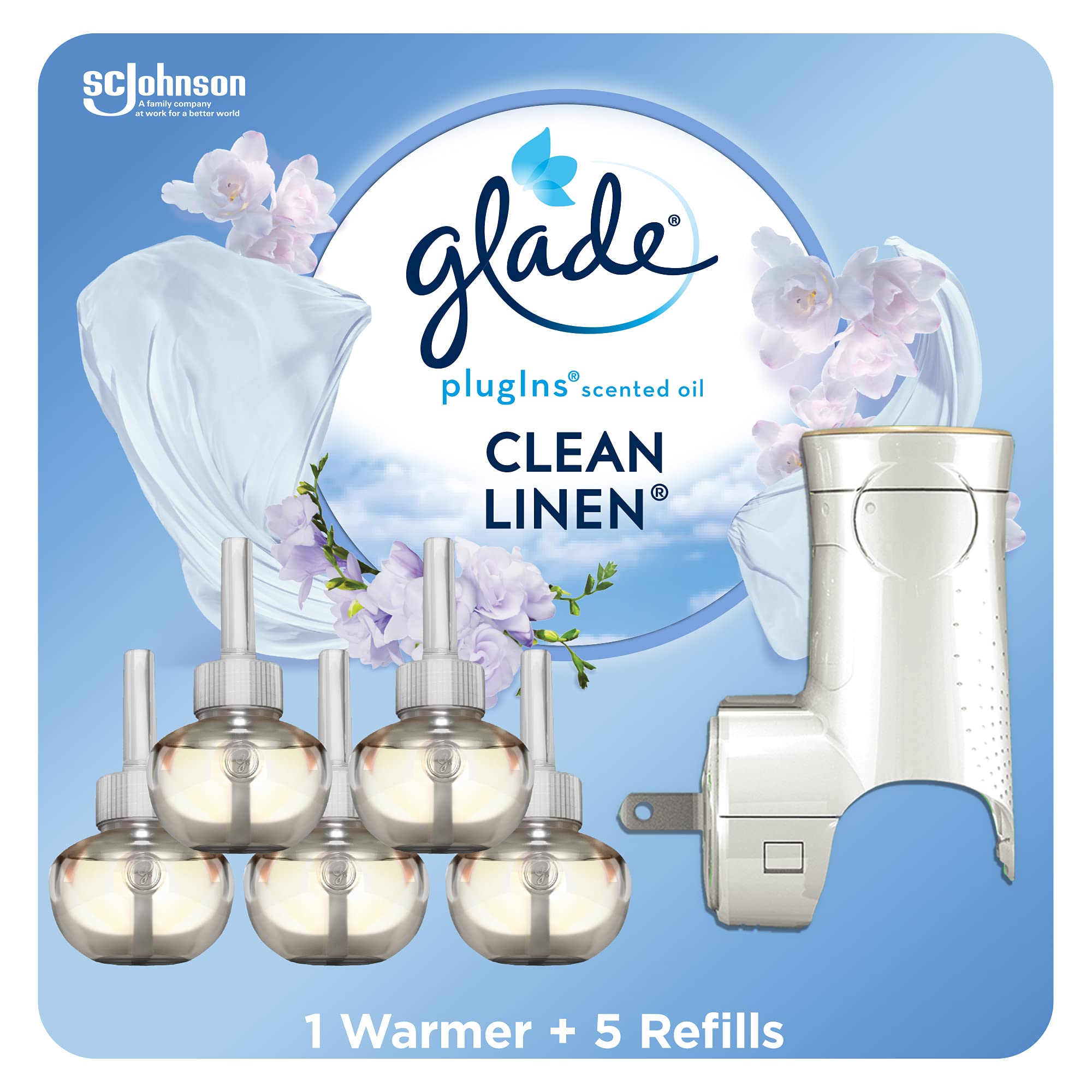 Foto 2 pulgar | Kit De Inicio Para Ambientadores Glade Plugins Clean Linen Scent - Venta Internacional.