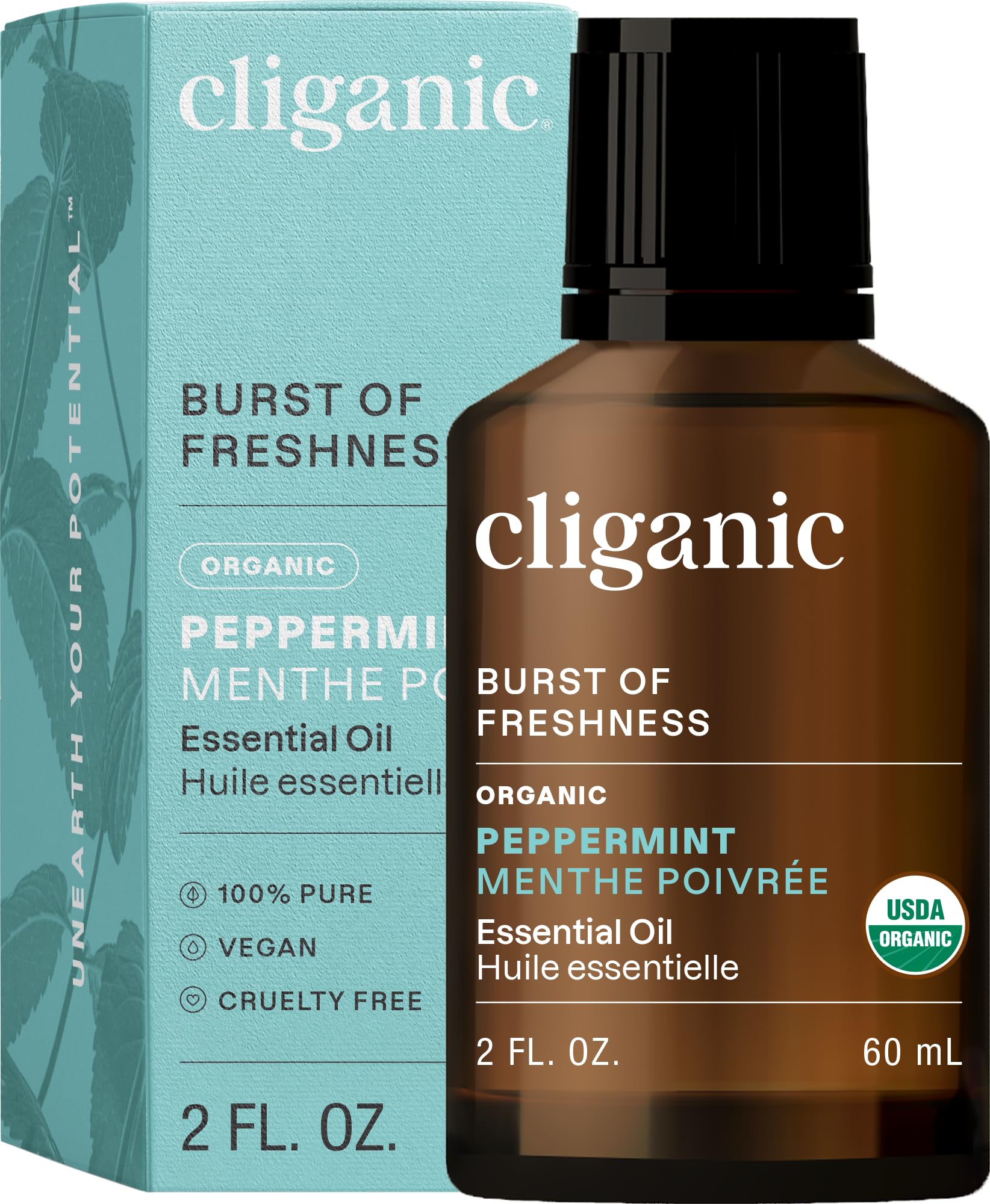Foto 2 pulgar | Aceite Esencial De Menta Orgánica Cliganic 30 Ml Para Difusor - Venta Internacional.