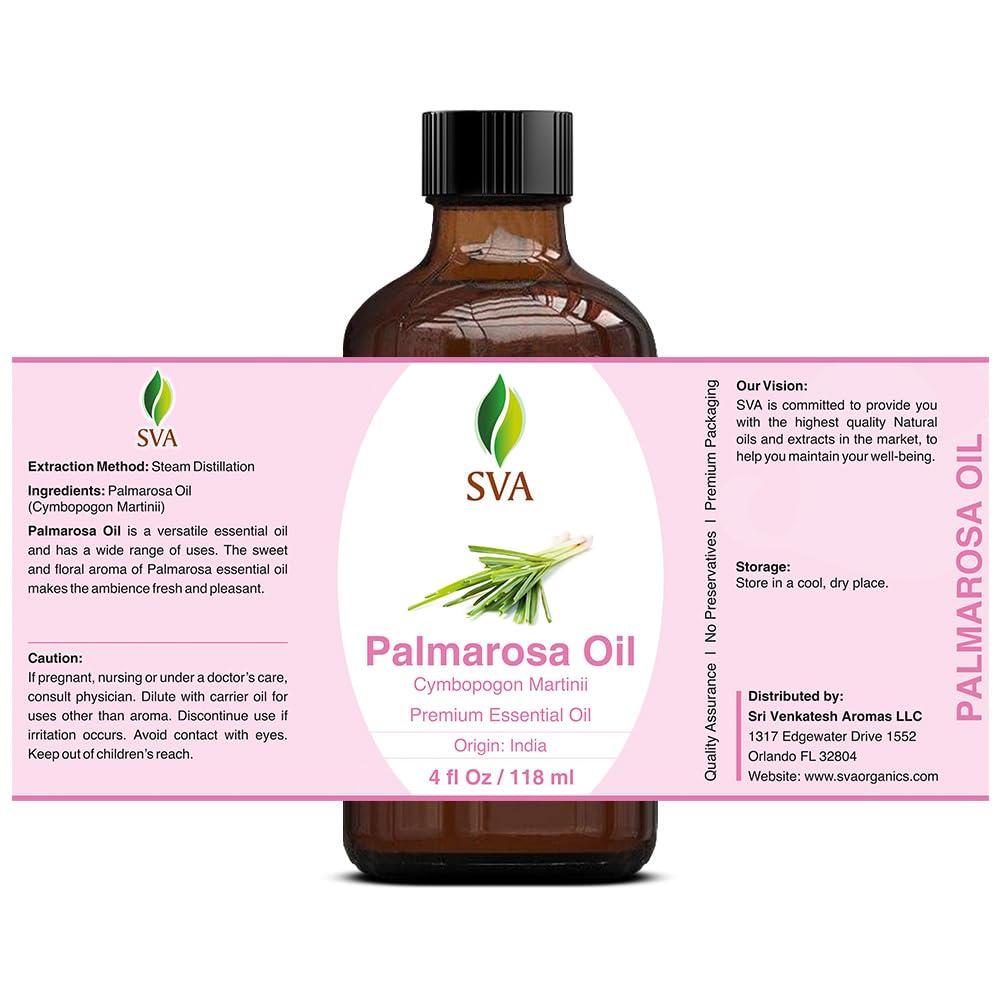 Foto 4 | Aceite Esencial Sva Palmarosa 120 Ml 100% Natural Con Gotero - Venta Internacional.