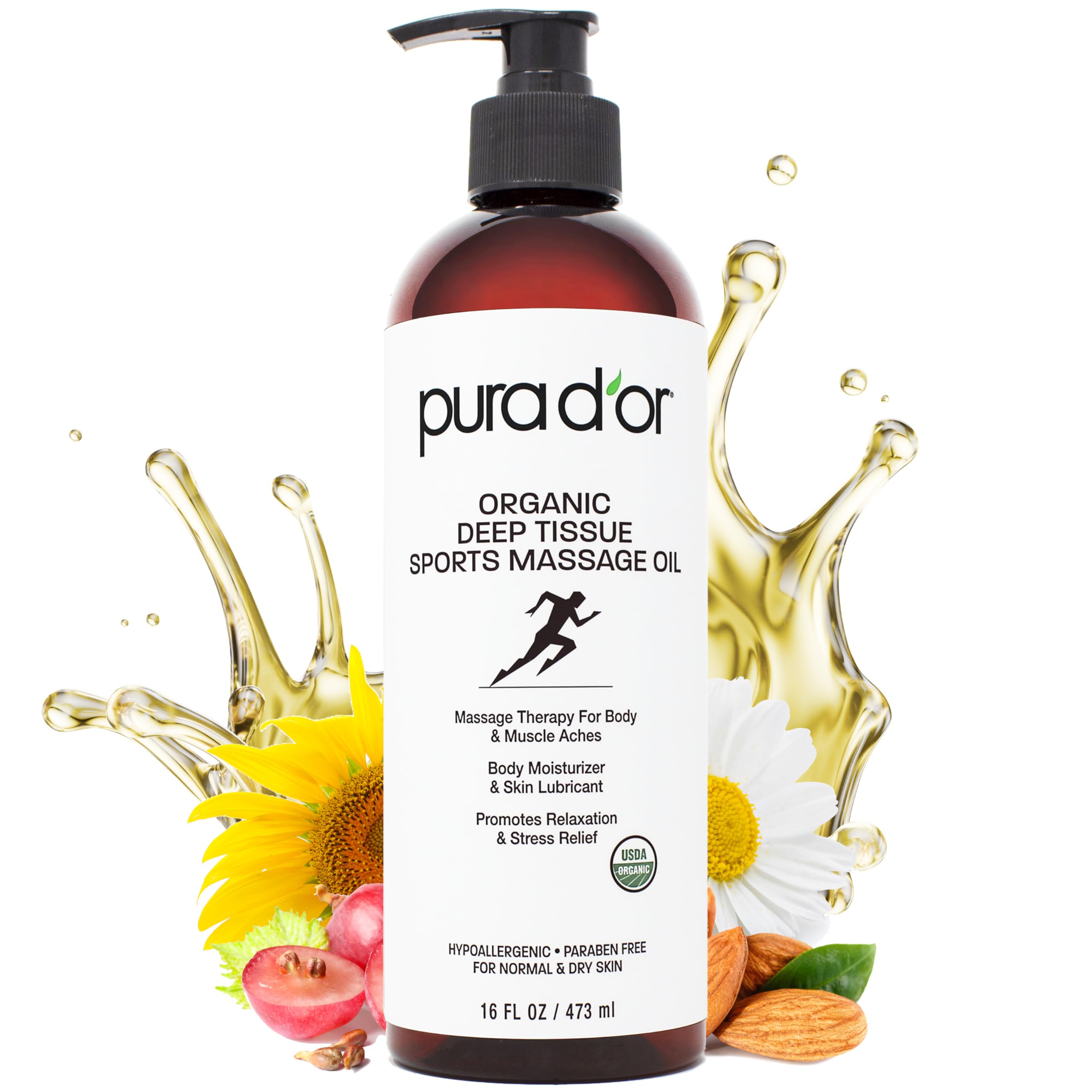 Foto 2 pulgar | Aceite De Masaje Pura D'or Organic Deep Tissue Sports 480ml - Venta Internacional.