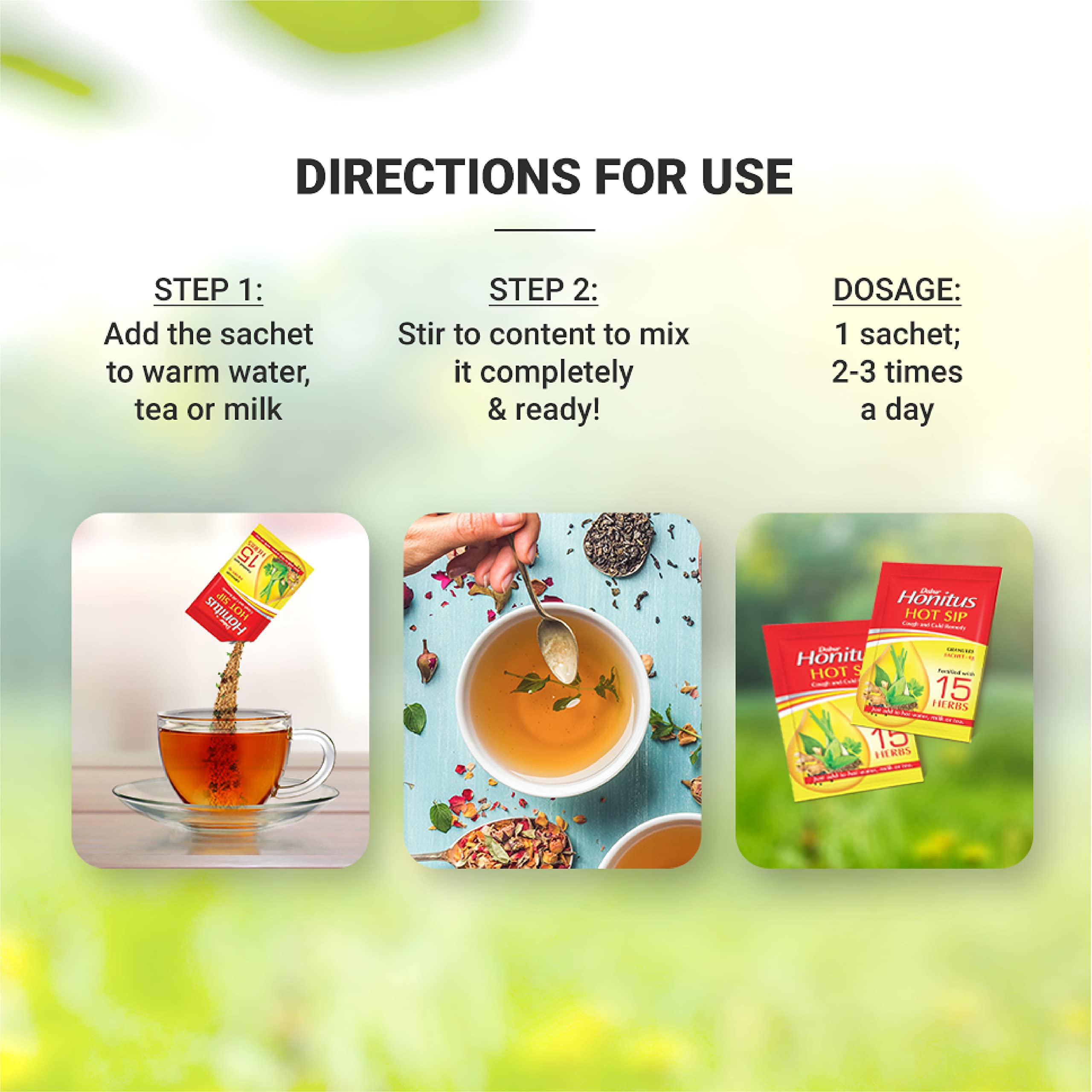 Foto 6 pulgar | Medicamento Dabur Honitus Hot Sip Ayurvedic Kaadha 30 Sobres - Venta Internacional.