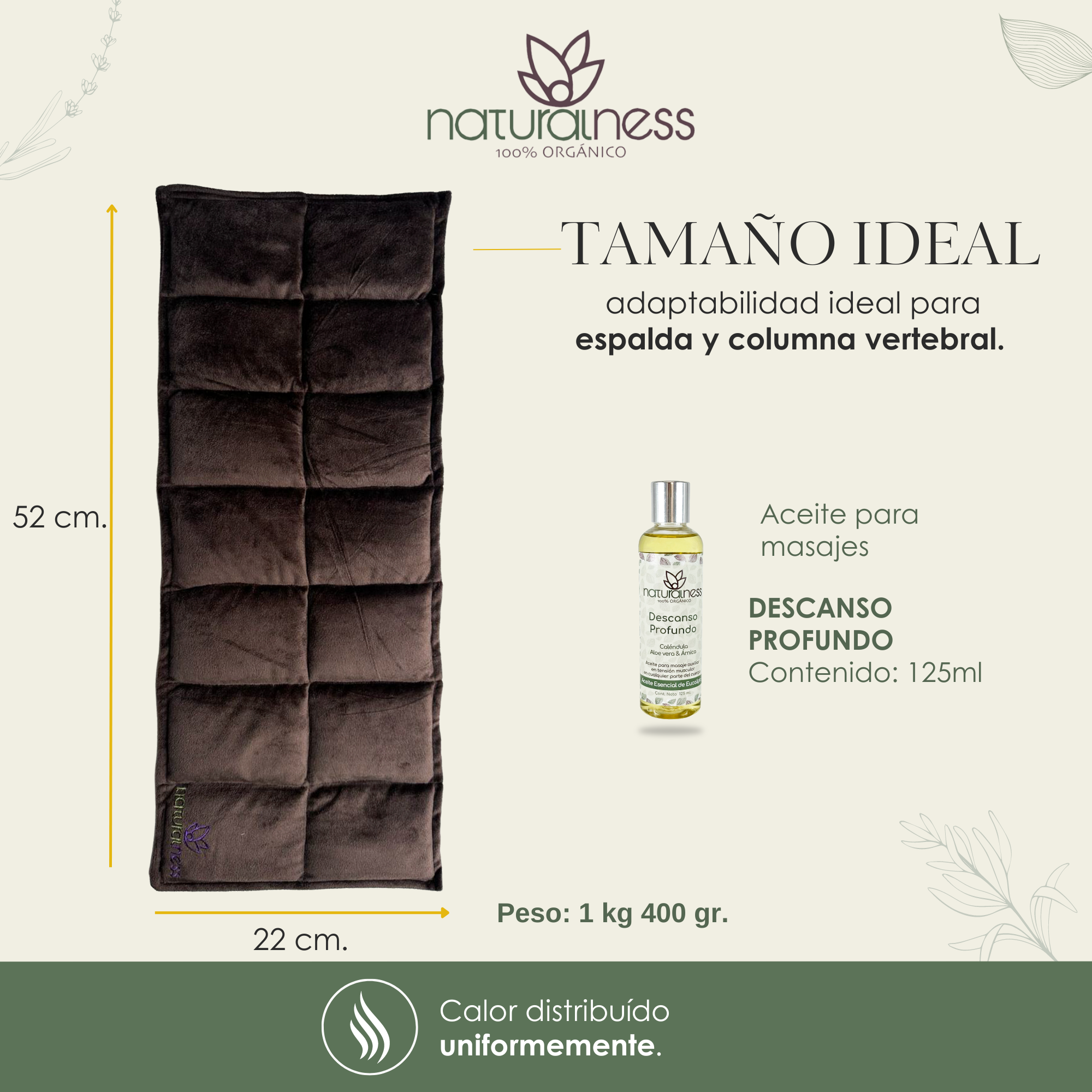 Foto 4 | Compresa para Cuello y Hombros Naturalness Hecha con Semillas y Plantas Medicinales