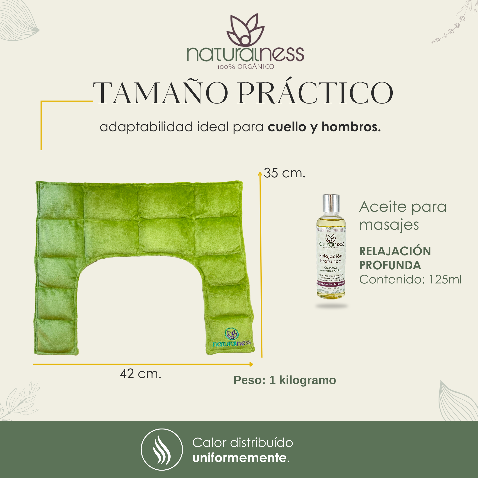 Foto 5 | Compresa para Cuello y Hombros Naturalness Hecha con Semillas y Plantas Medicinales