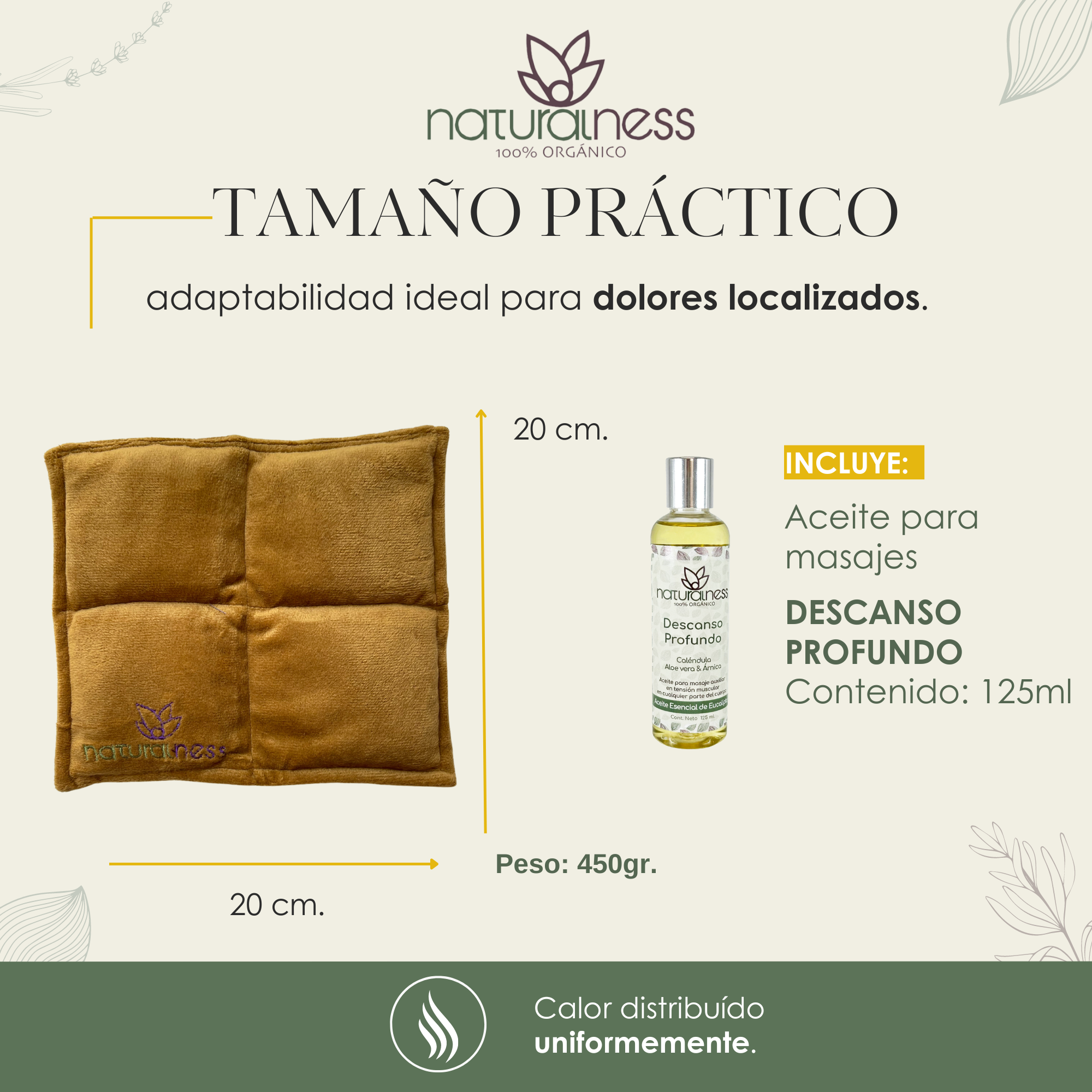 Foto 6 pulgar | Compresa Muscular Chico Naturalness Hecha con Semillas y Plantas Medicinales