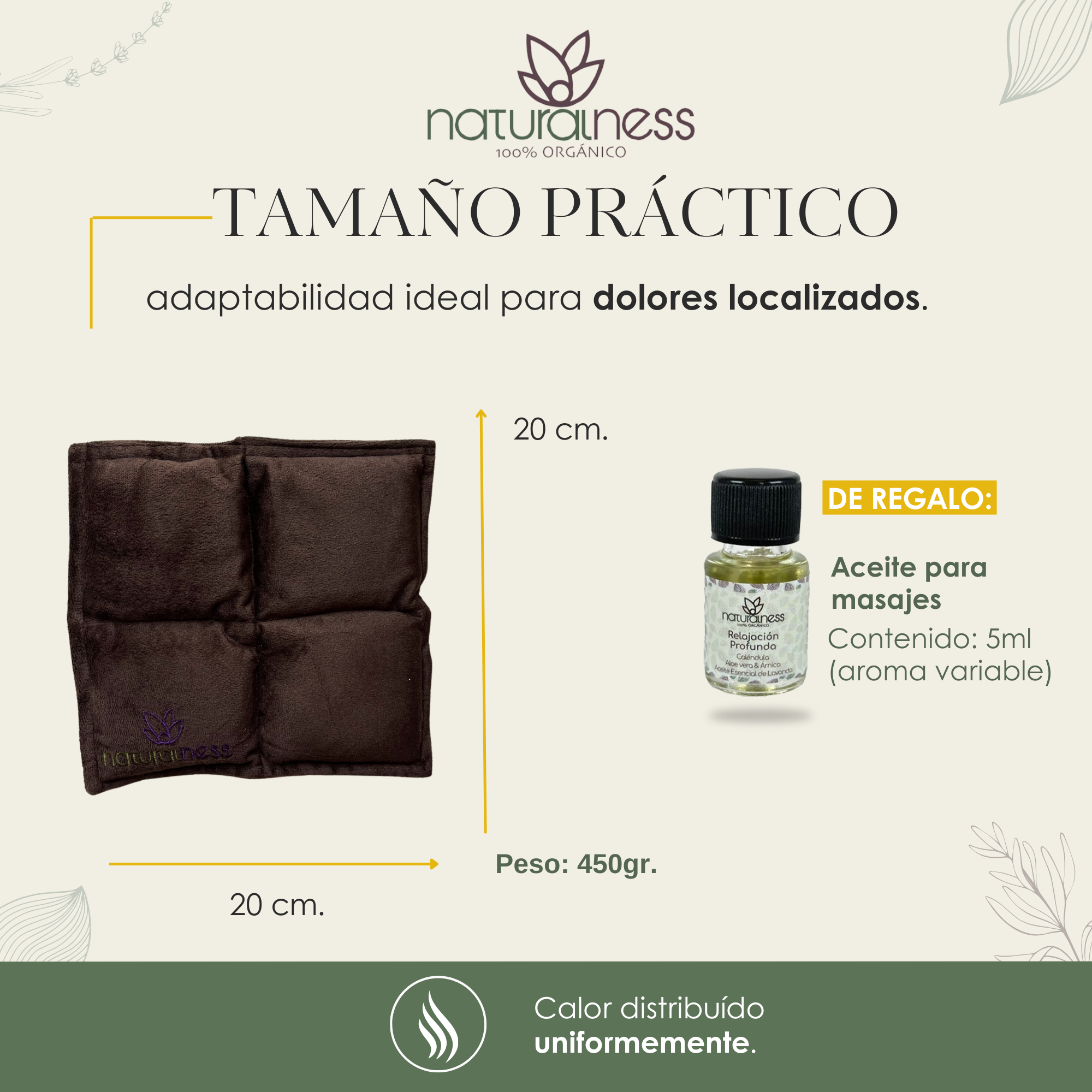 Foto 5 | Compresa Muscular Chico Naturalness Hecha con Semillas y Plantas Medicinales