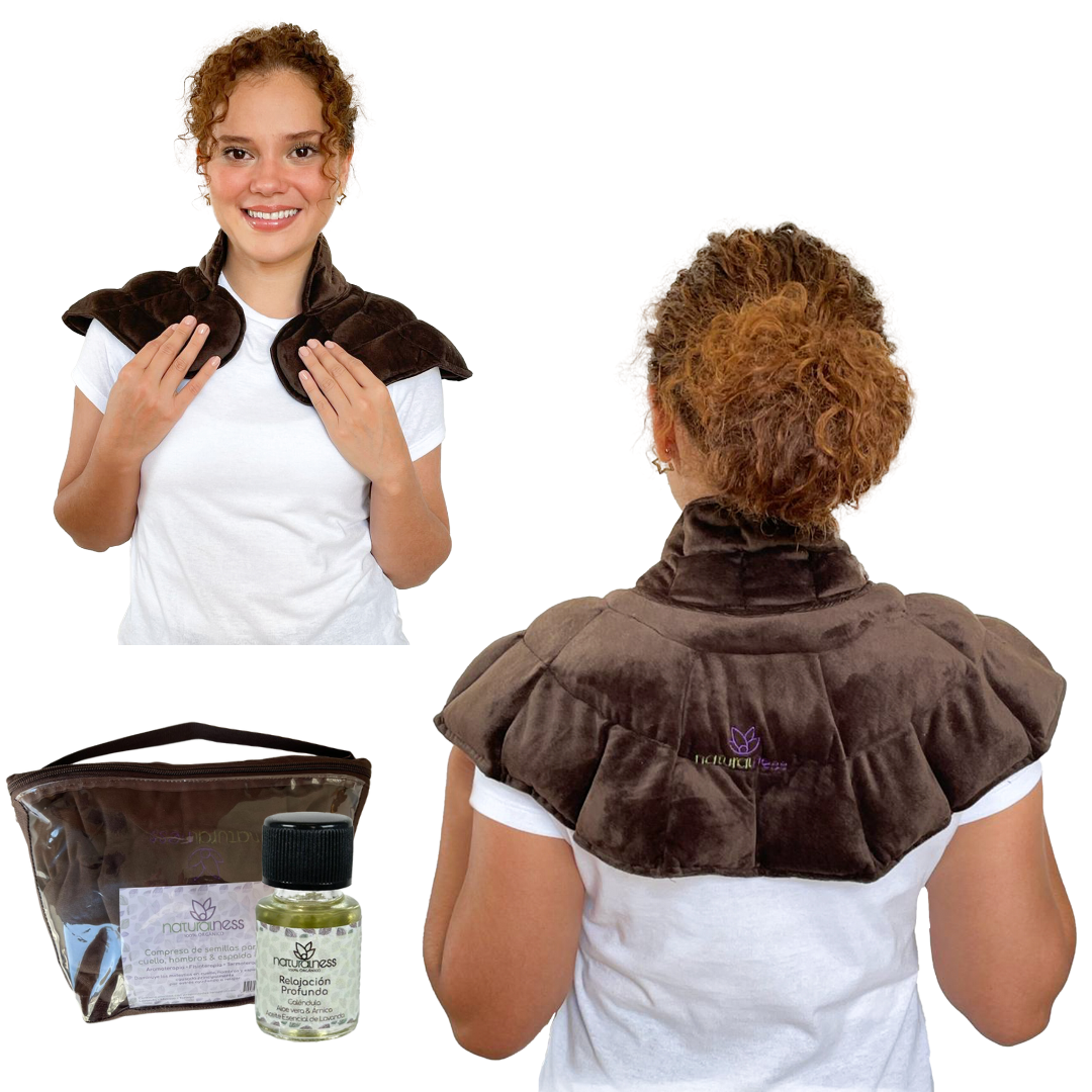 Compresa de Semillas para Cuello Hombros y Espalda Alta Naturalness color Cobre