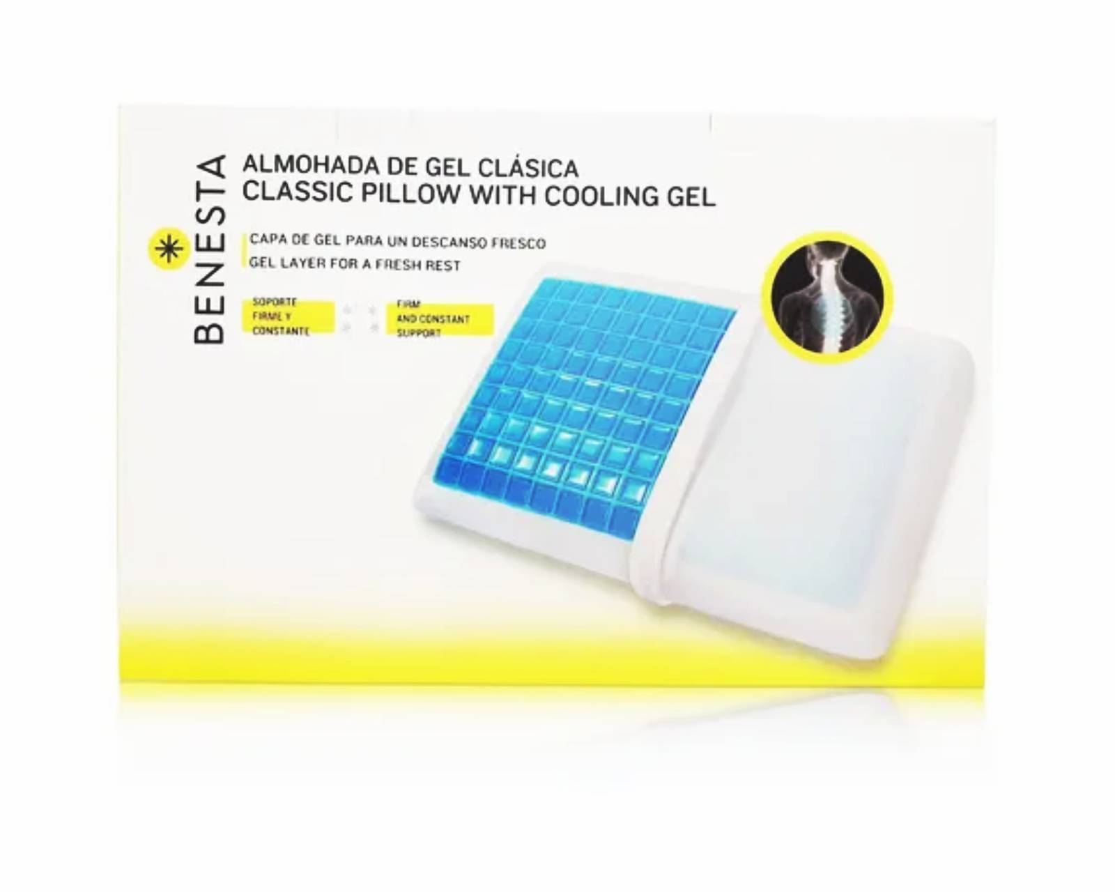 Foto 2 | Almohada de Gel Benesta 5351 Clásica Ultra Fresca color Blanco con Azul