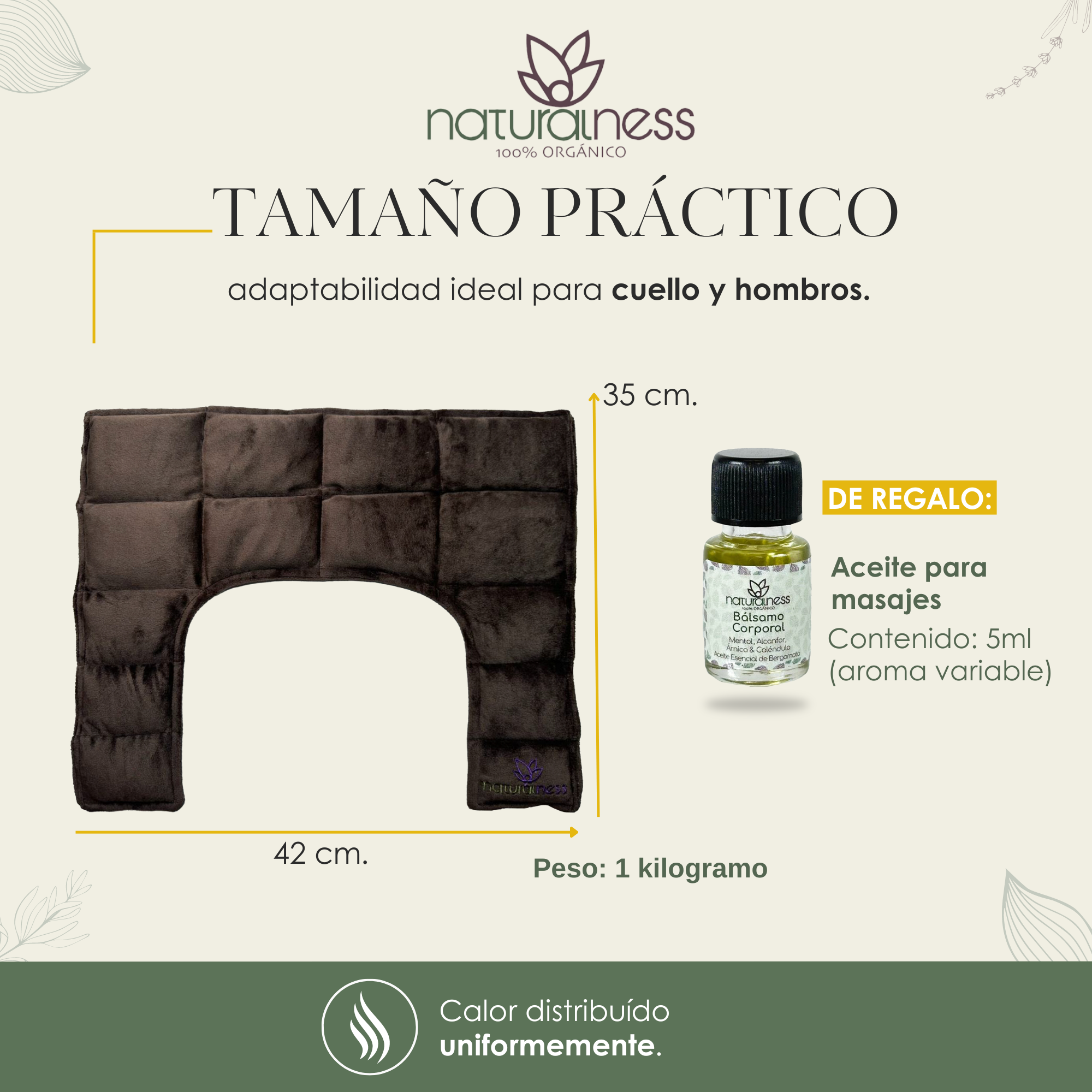 Foto 5 pulgar | Compresa para Cuello y Hombros de Semillas y Plantas Medicinales