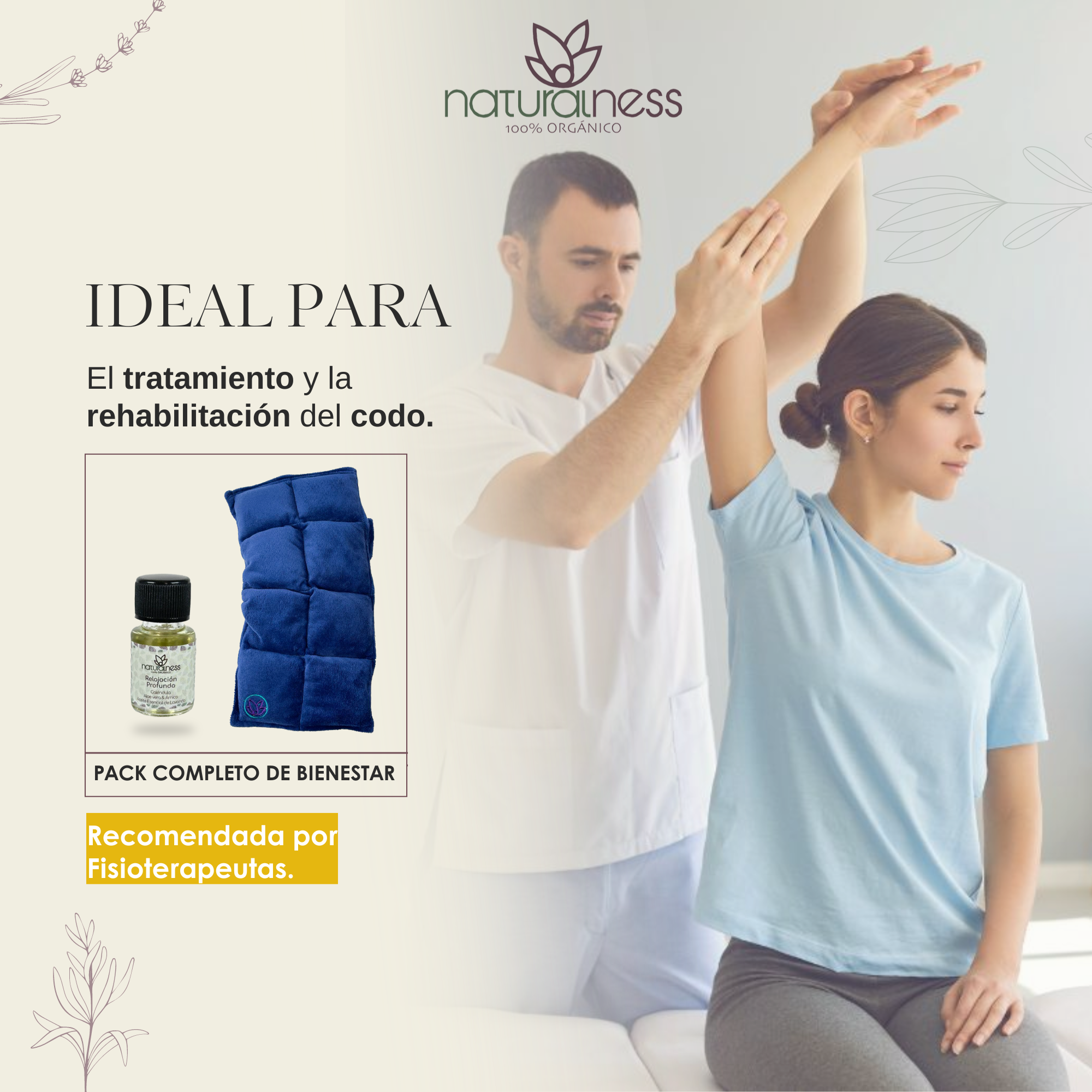 Foto 4 pulgar | Compresa para Codo Naturalness con Semillas y Plantas Medicinales color Azul