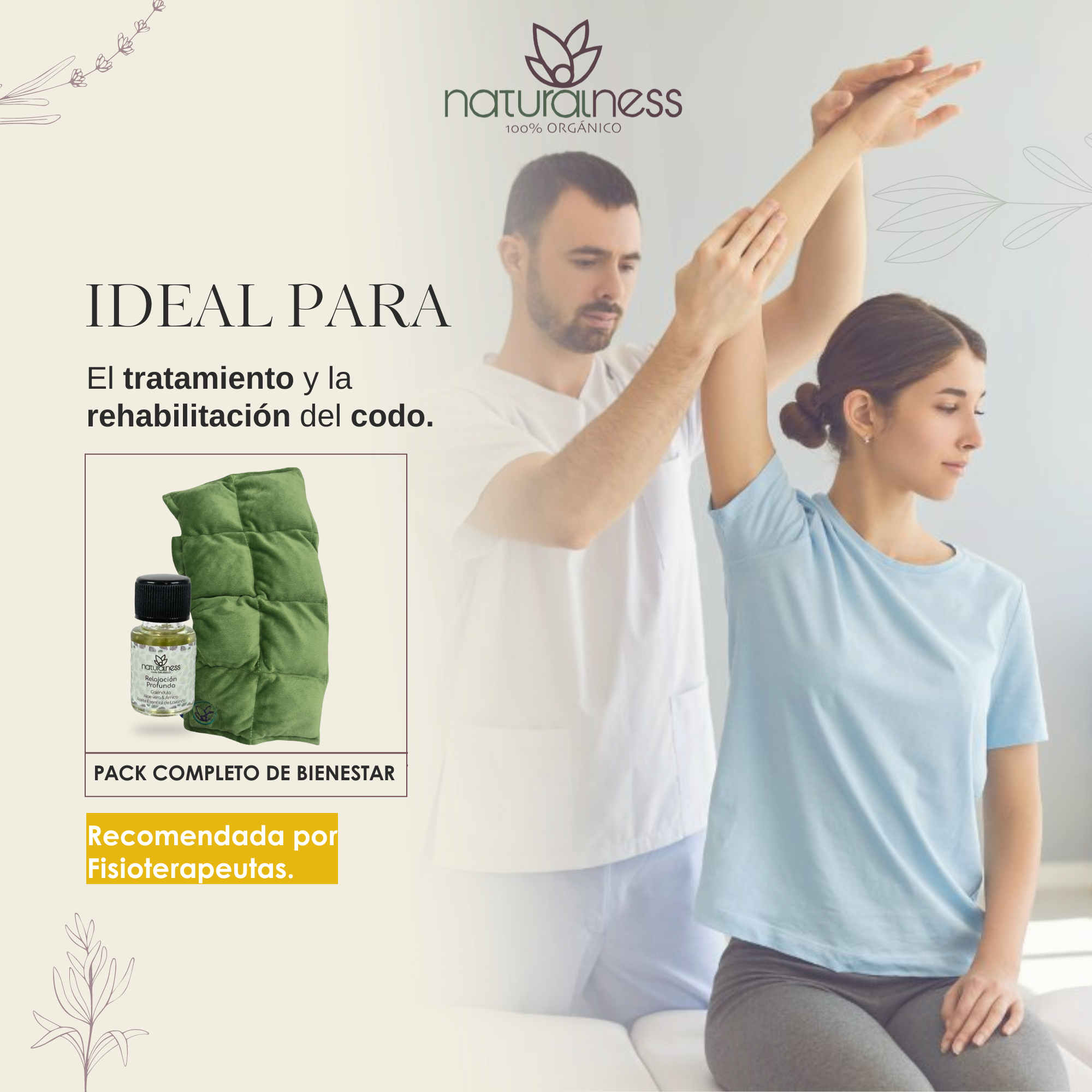 Foto 4 pulgar | Compresa para Codo Naturalness con Semillas y Plantas Medicinales color Verde