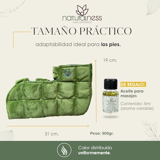 Foto 3 | Compresa para Pie/Tobillo (grande) Naturalness Compresa + Aceite 5ml color Verde
