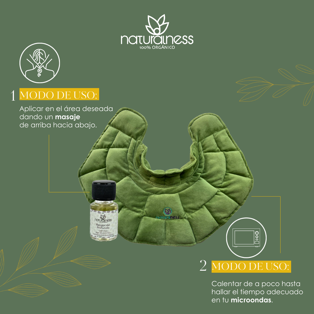 Foto 6 pulgar | Compresa de Semillas para Cuello y Hombros Naturalness Compresa + Aceite 5ml Verde