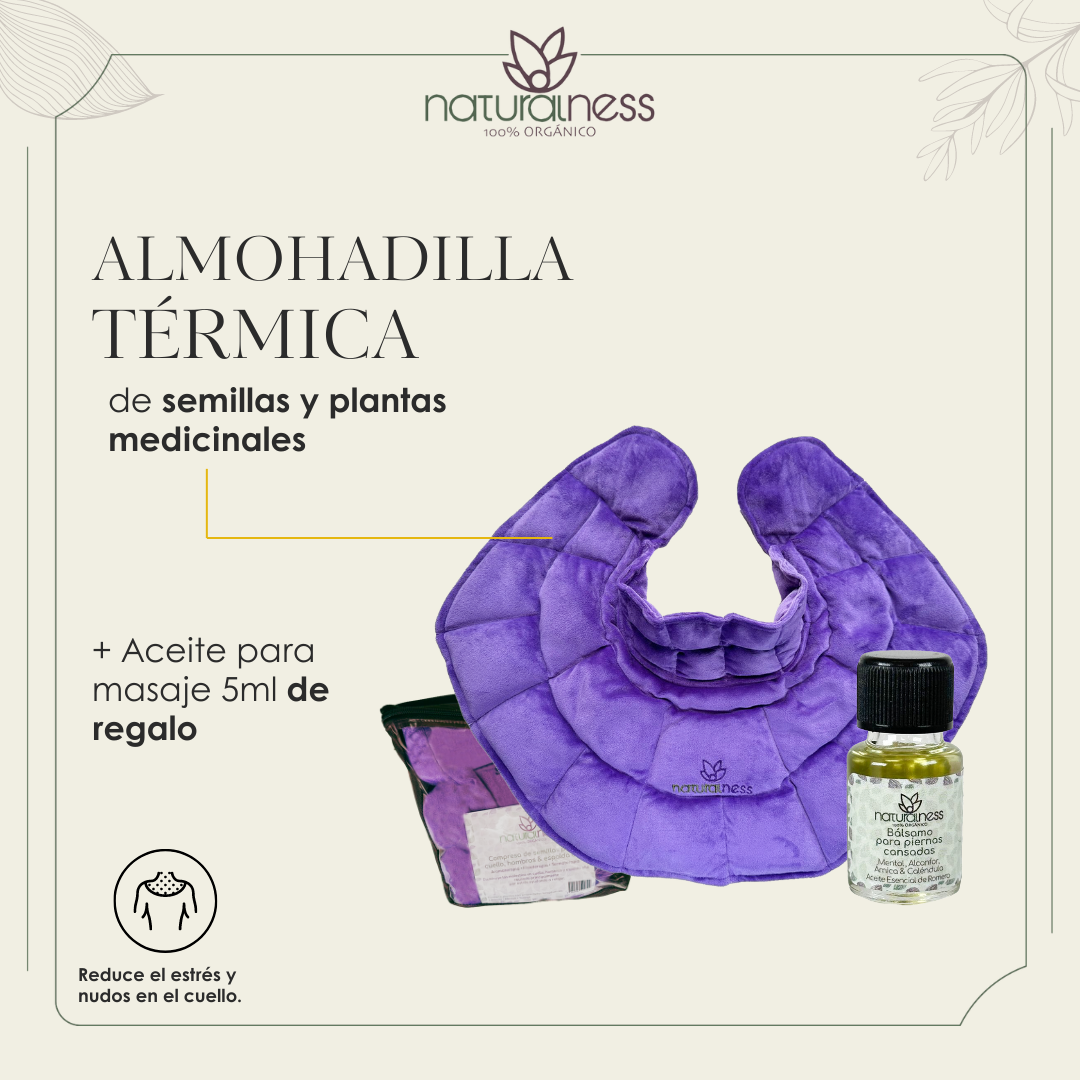 Foto 3 pulgar | Compresa Térmica Naturalness con Semillas y Plantas para Dolores de Cuello, Hombros y Espalda Baja Púrpura