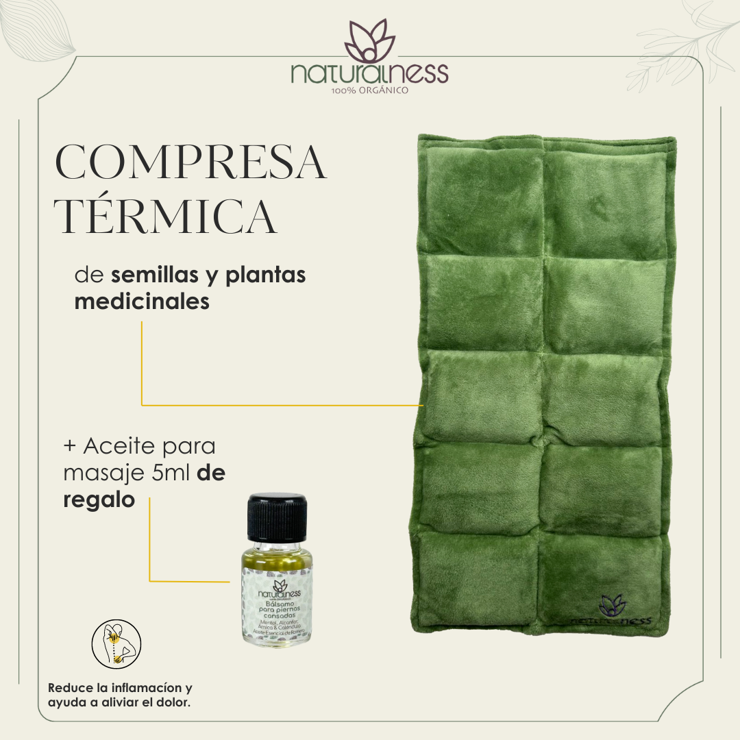 Foto 2 | Compresa Térmica Naturalness con Semillas y Plantas para Dolores Musculares Verde