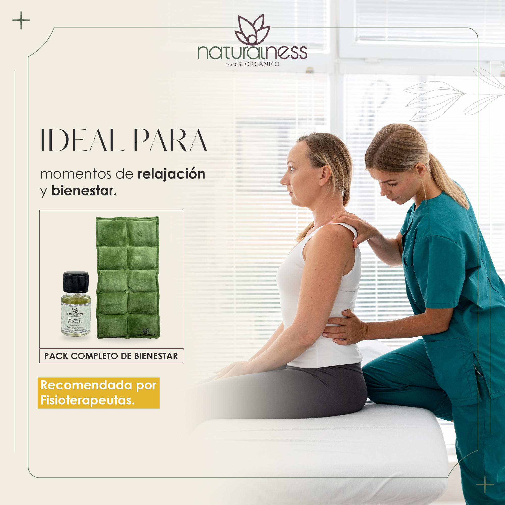 Foto 4 pulgar | Compresa Térmica Naturalness con Semillas y Plantas para Dolores Musculares Verde