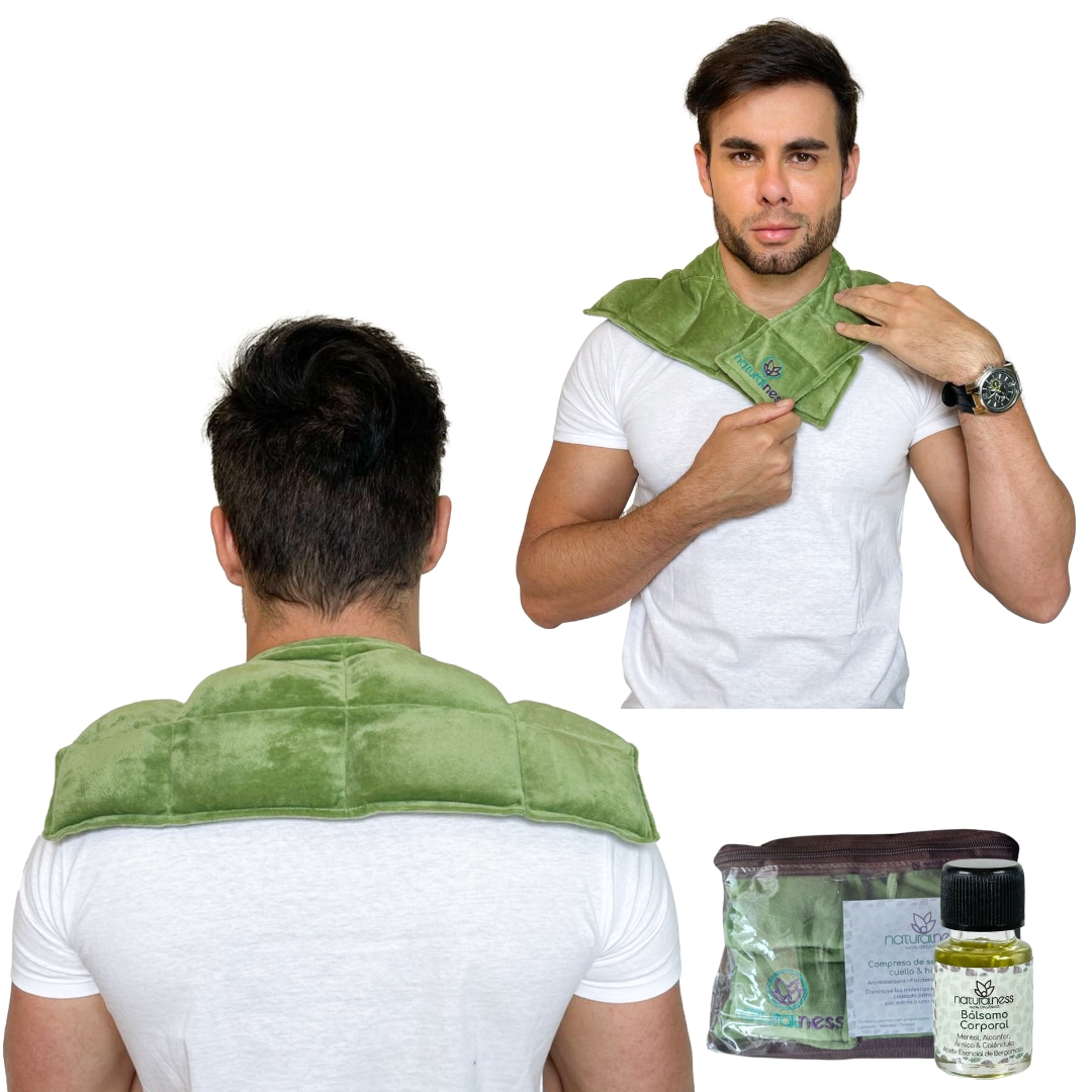 Compresa Térmica Naturalness con Semillas y Plantas para Dolores de Cuello y Hombros Verde $399