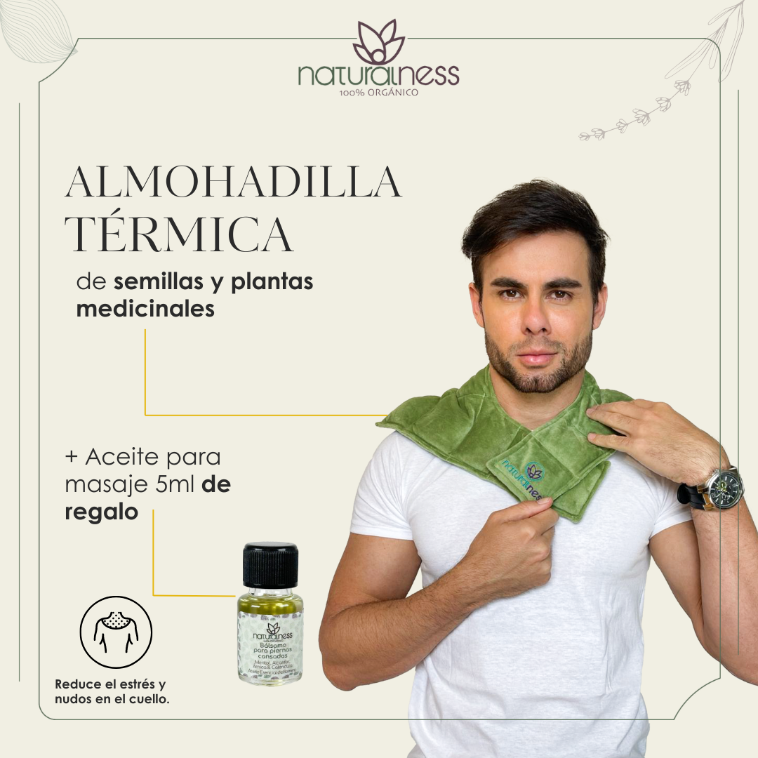 Foto 2 | Compresa Térmica Naturalness con Semillas y Plantas para Dolores de Cuello y Hombros Verde