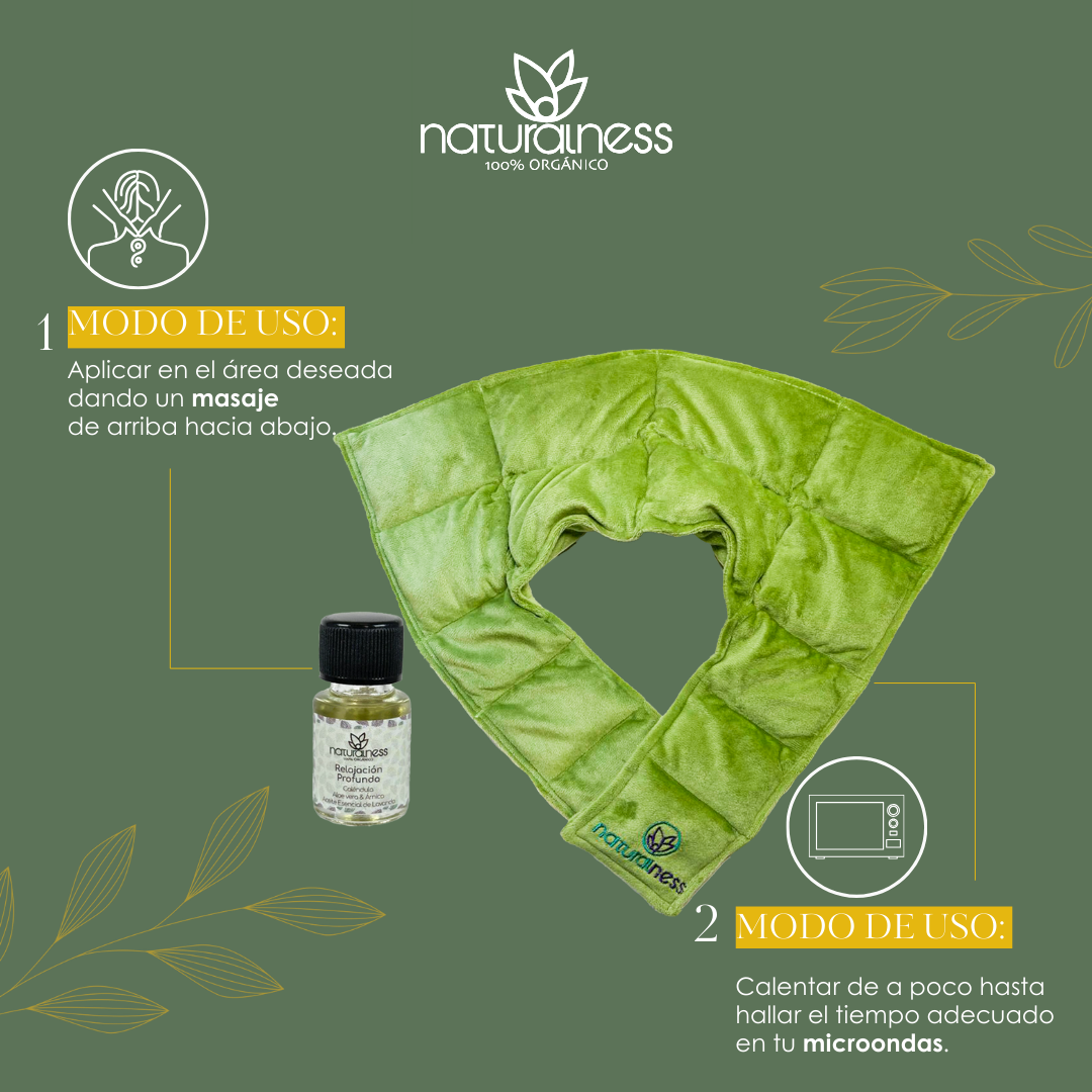 Foto 5 | Compresa Térmica Naturalness con Semillas y Plantas para Dolores de Cuello y Hombros Verde