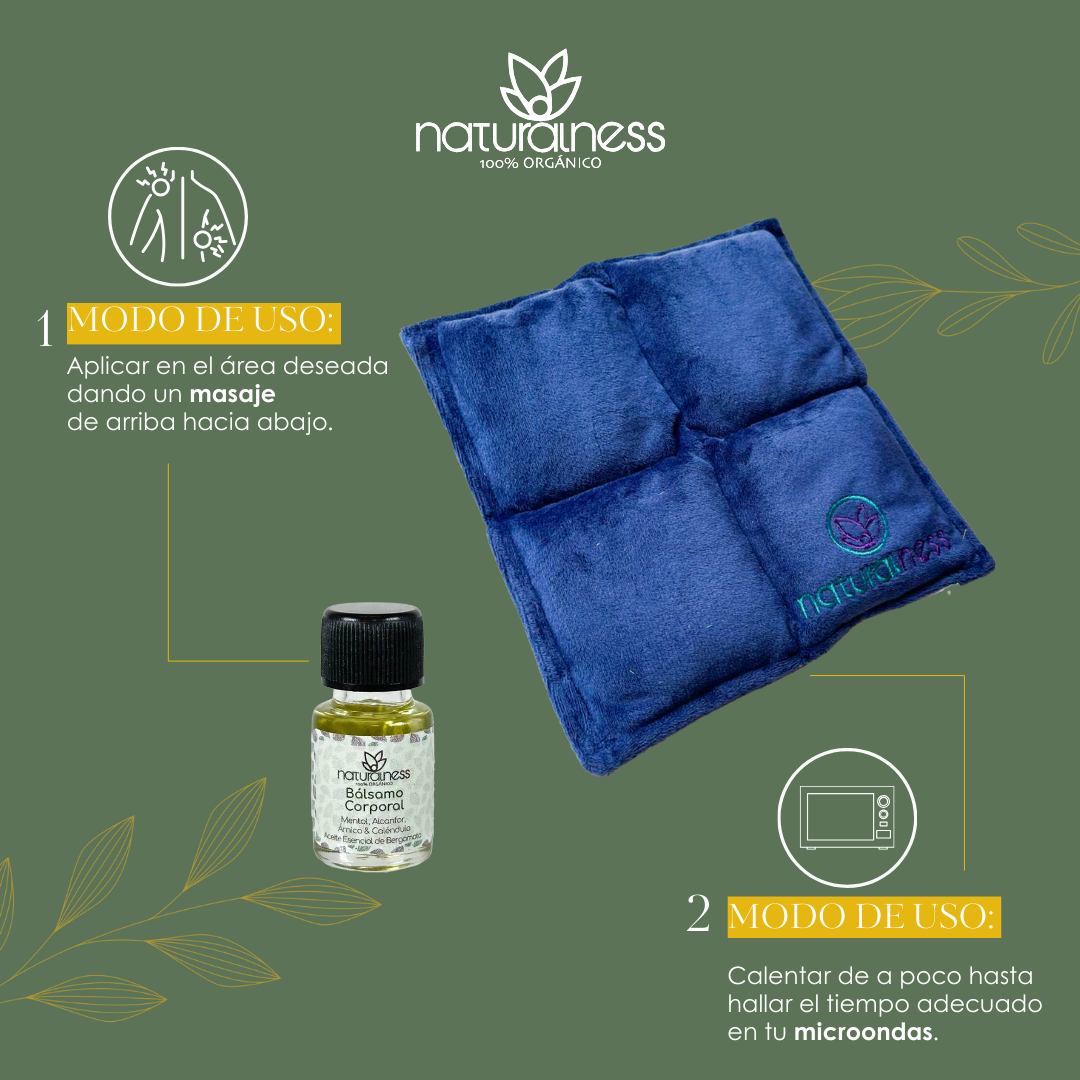 Foto 6 | Compresa Térmica Naturalness con Semillas y Plantas para Dolores Musculares Tamaño Chico Azul