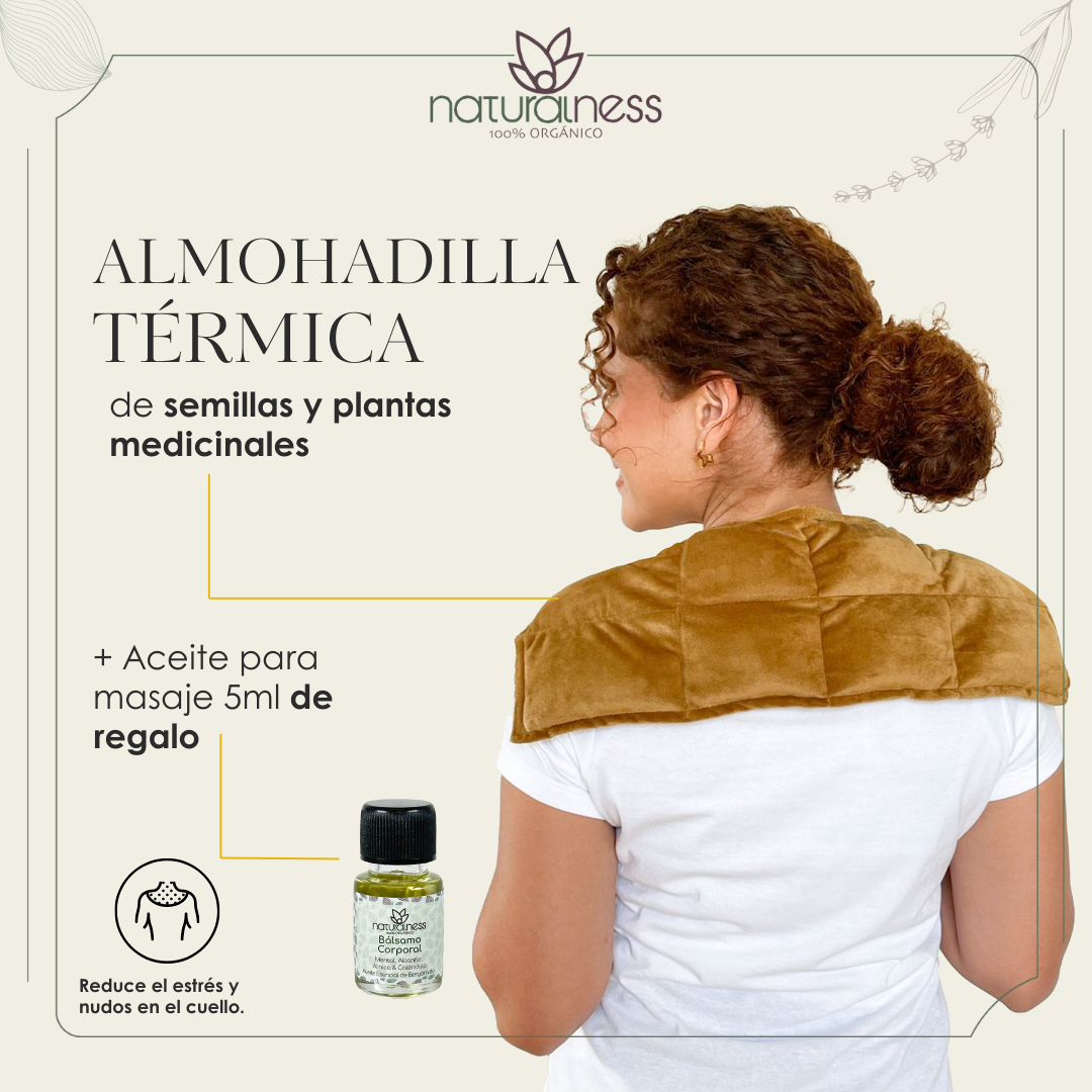 Foto 2 | Compresa Térmica Naturalness con Semillas y Plantas para Dolores de Cuello y Hombros Dorado