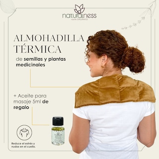 Foto 2 | Compresa Térmica Naturalness con Semillas y Plantas para Dolores de Cuello y Hombros Dorado