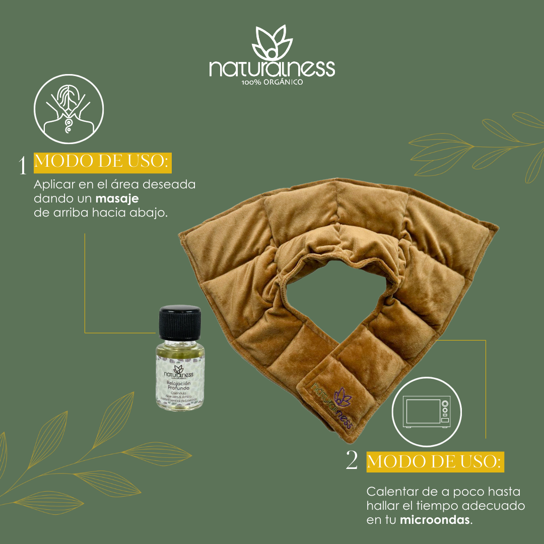 Foto 5 | Compresa Térmica Naturalness con Semillas y Plantas para Dolores de Cuello y Hombros Dorado