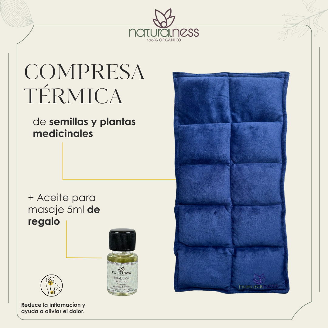 Foto 2 | Compresa Térmica Naturalness con Semillas y Plantas para Dolores Musculares Azul