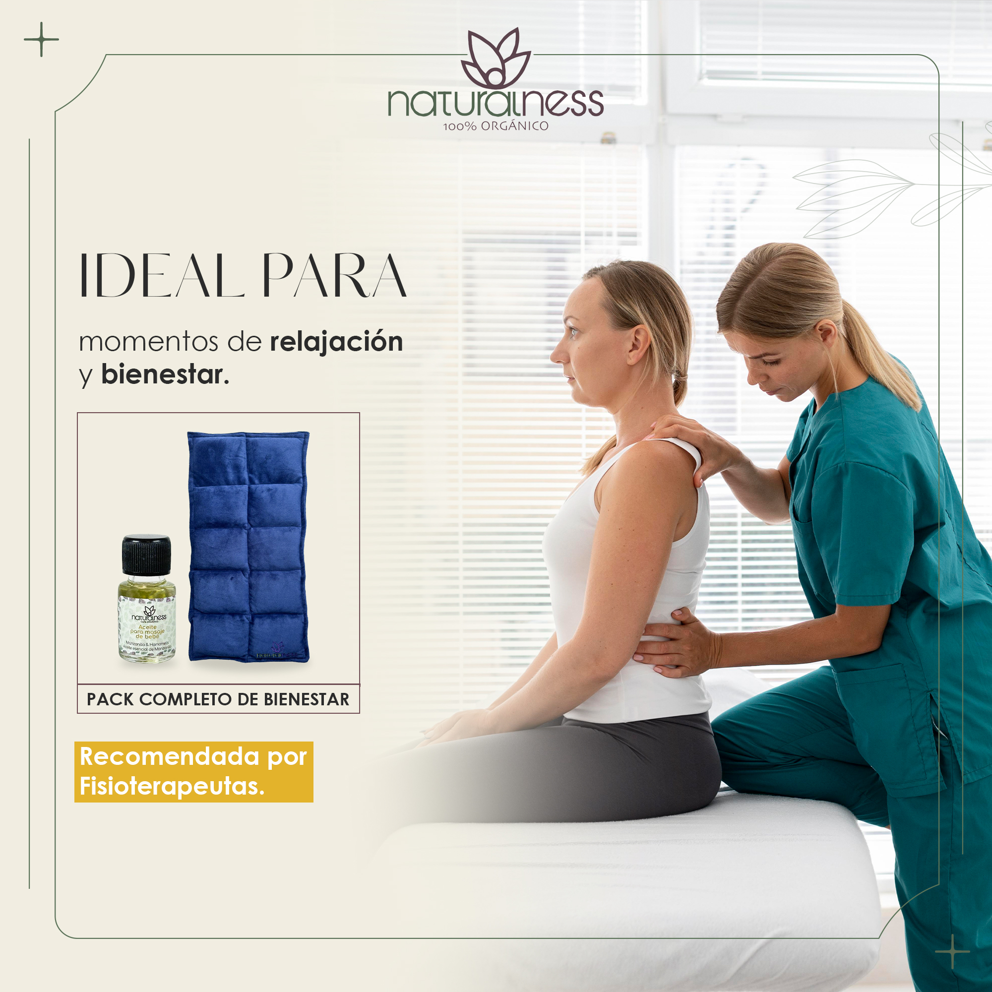 Foto 4 pulgar | Compresa Térmica Naturalness con Semillas y Plantas para Dolores Musculares Azul